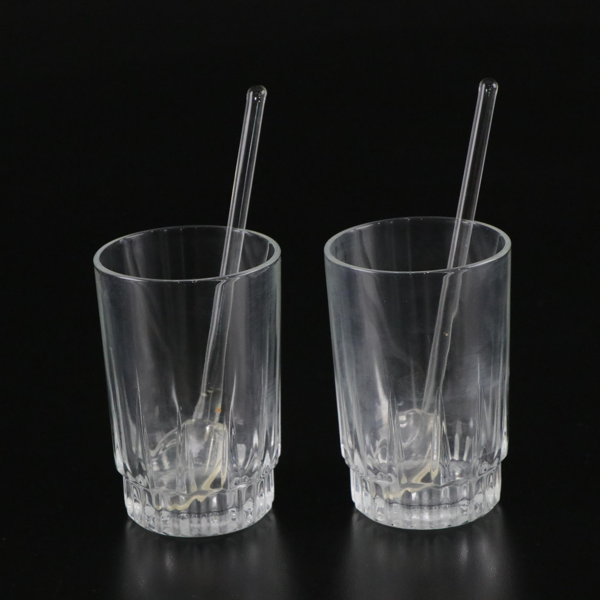 Block "Rainbow" Crystal Pitcher with Two Glasses and Stirrers