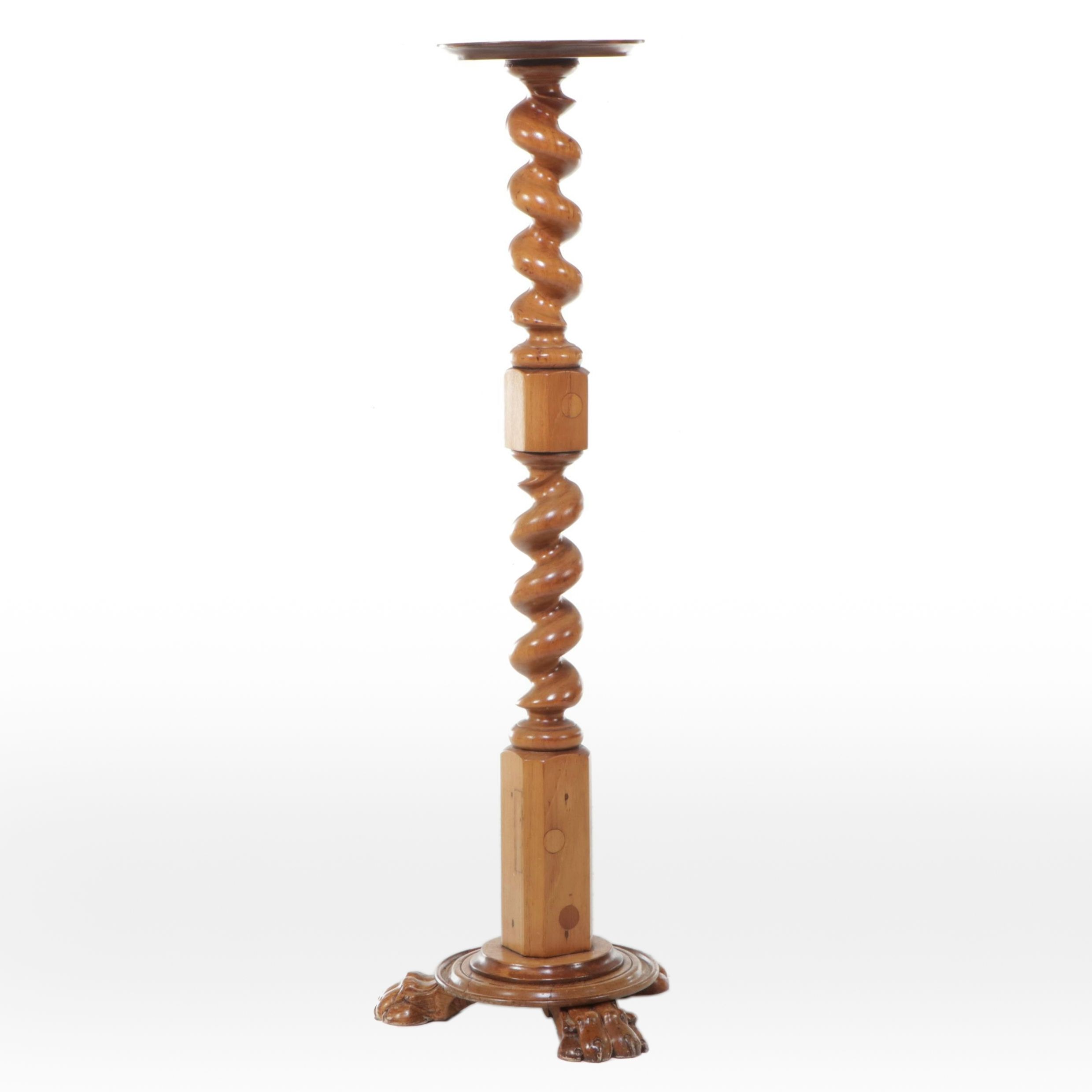 Victorian Style Maple Barley Twist Candlestand