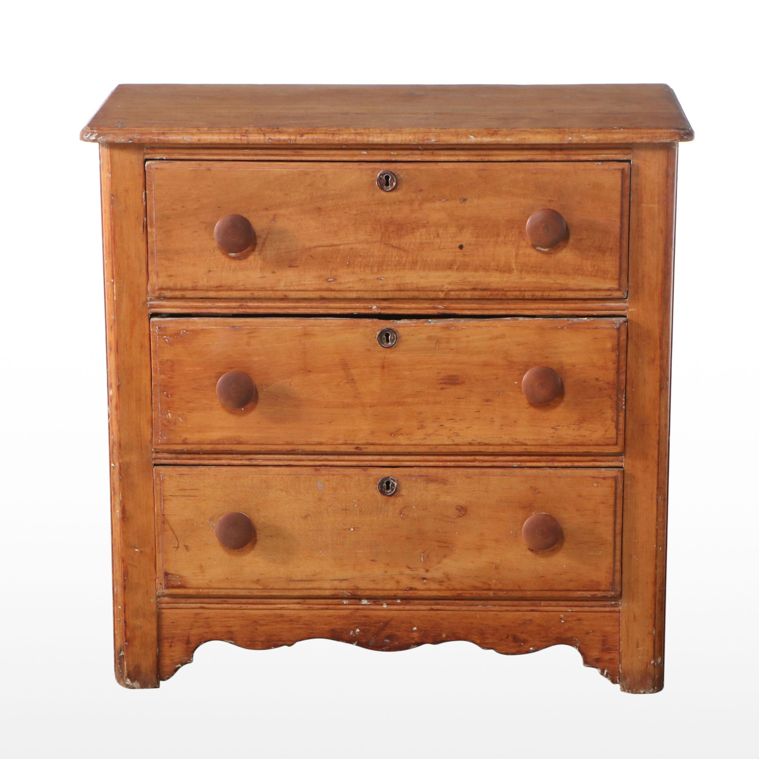Gustavian Style Three-Drawer Wood Chest