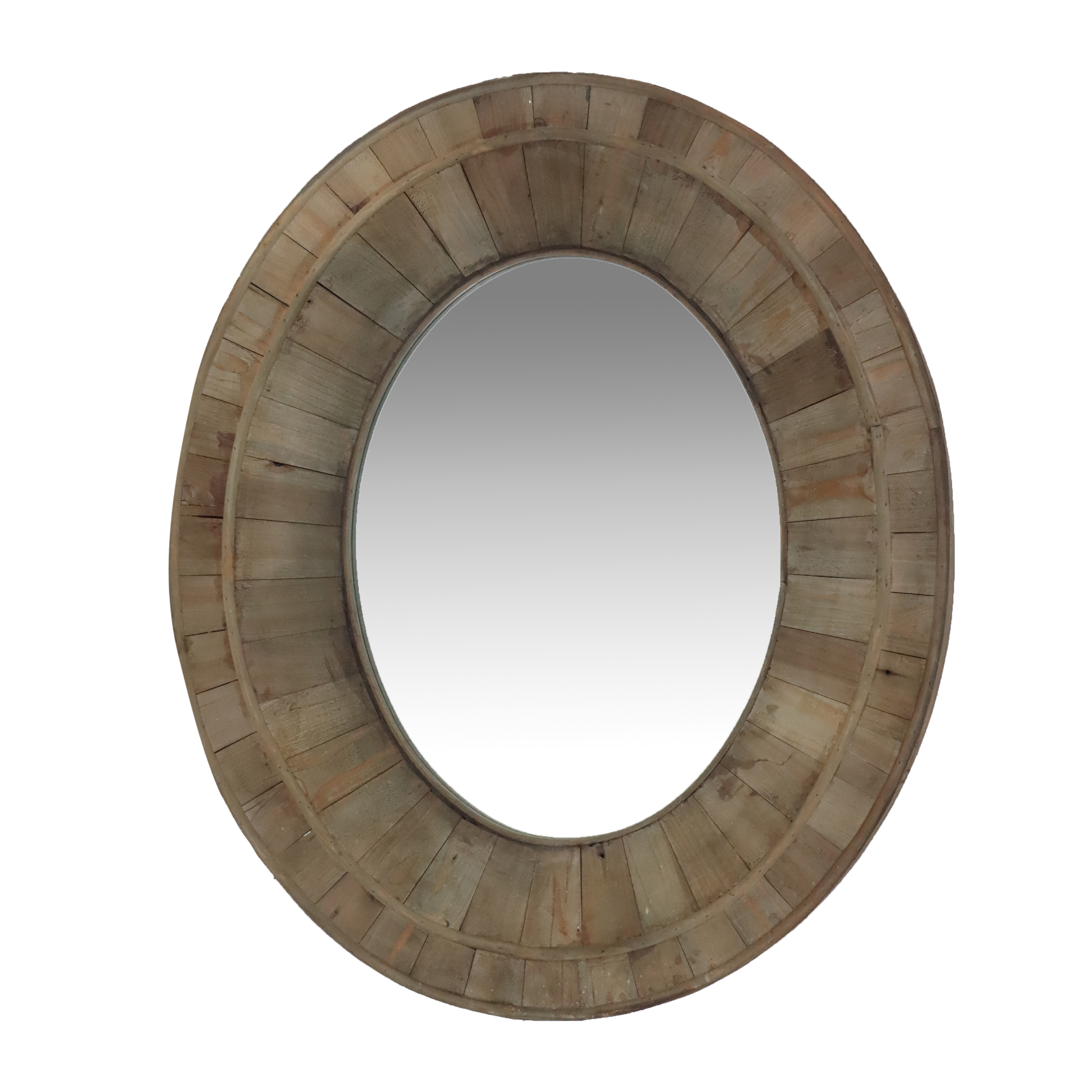 Katie Brown Contemporary Wood Framed Oval Wall Mirror