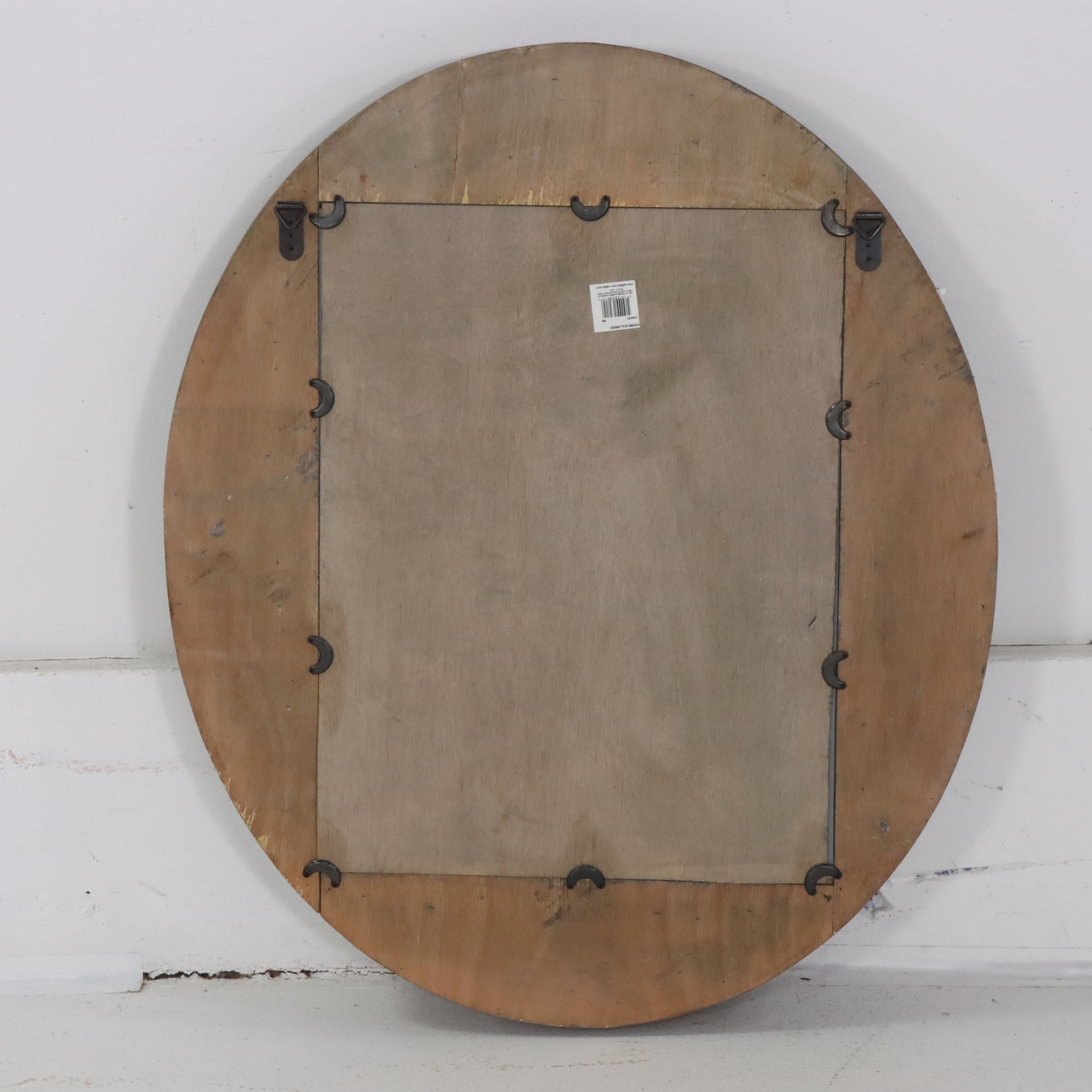 Katie Brown Contemporary Wood Framed Oval Wall Mirror