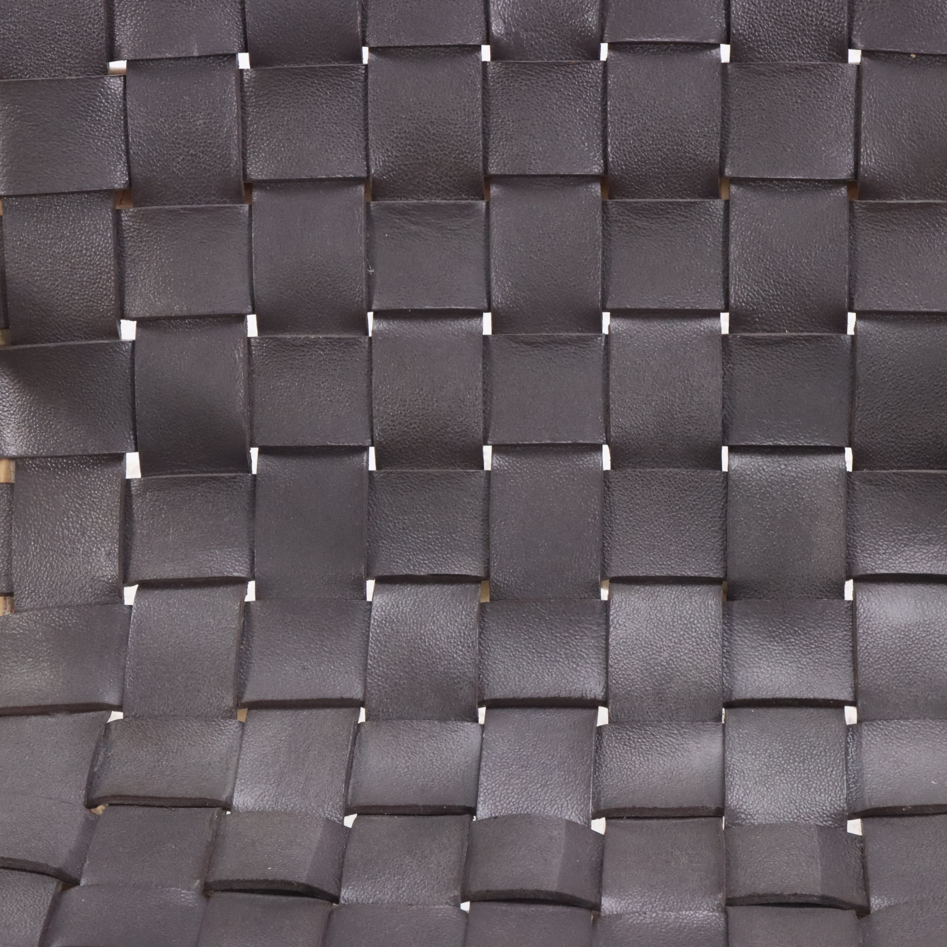 Pair of Rattan Armchairs with Woven Leather, Mid-20th Century