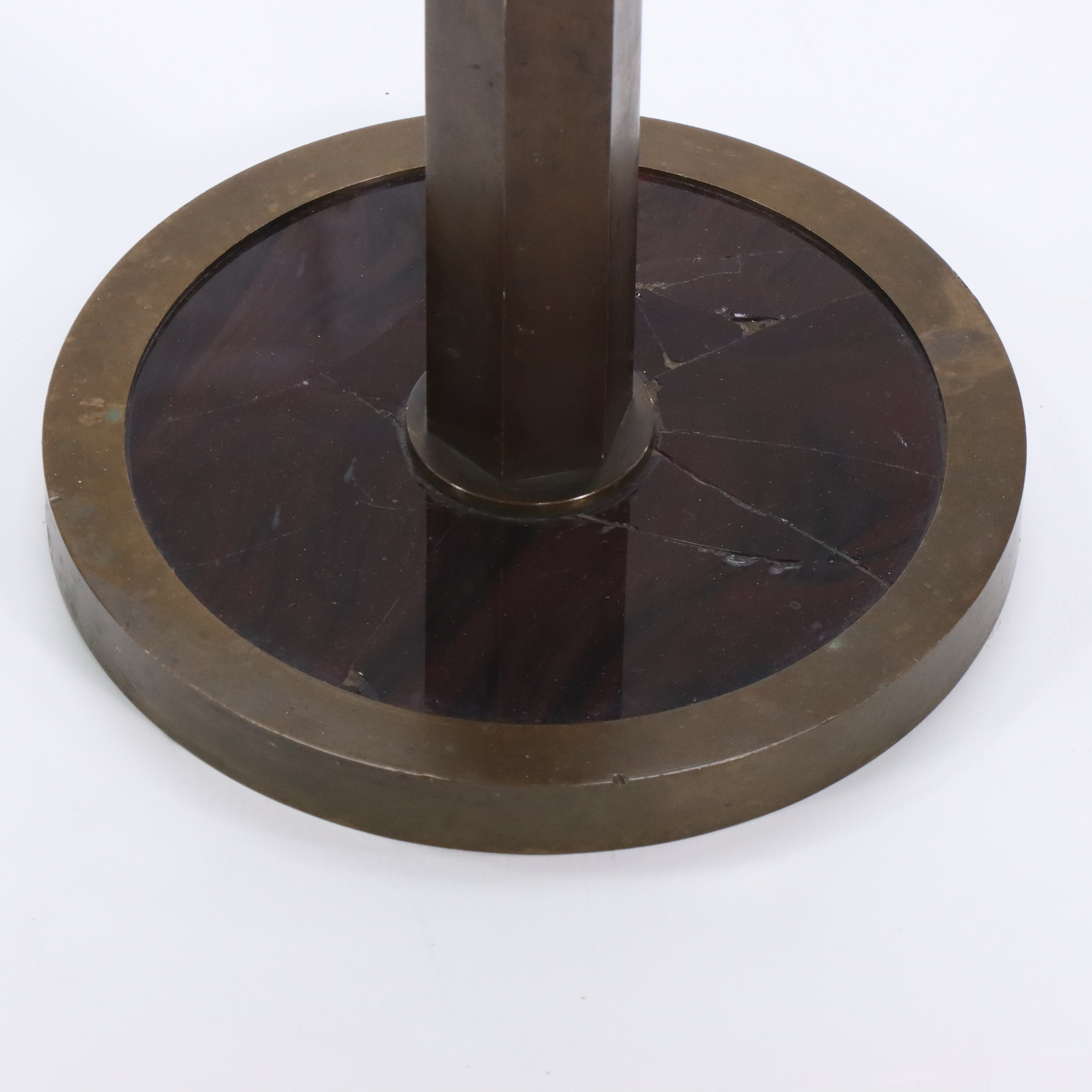 Art Deco Patinated Brass and Agate Glass Guéridon