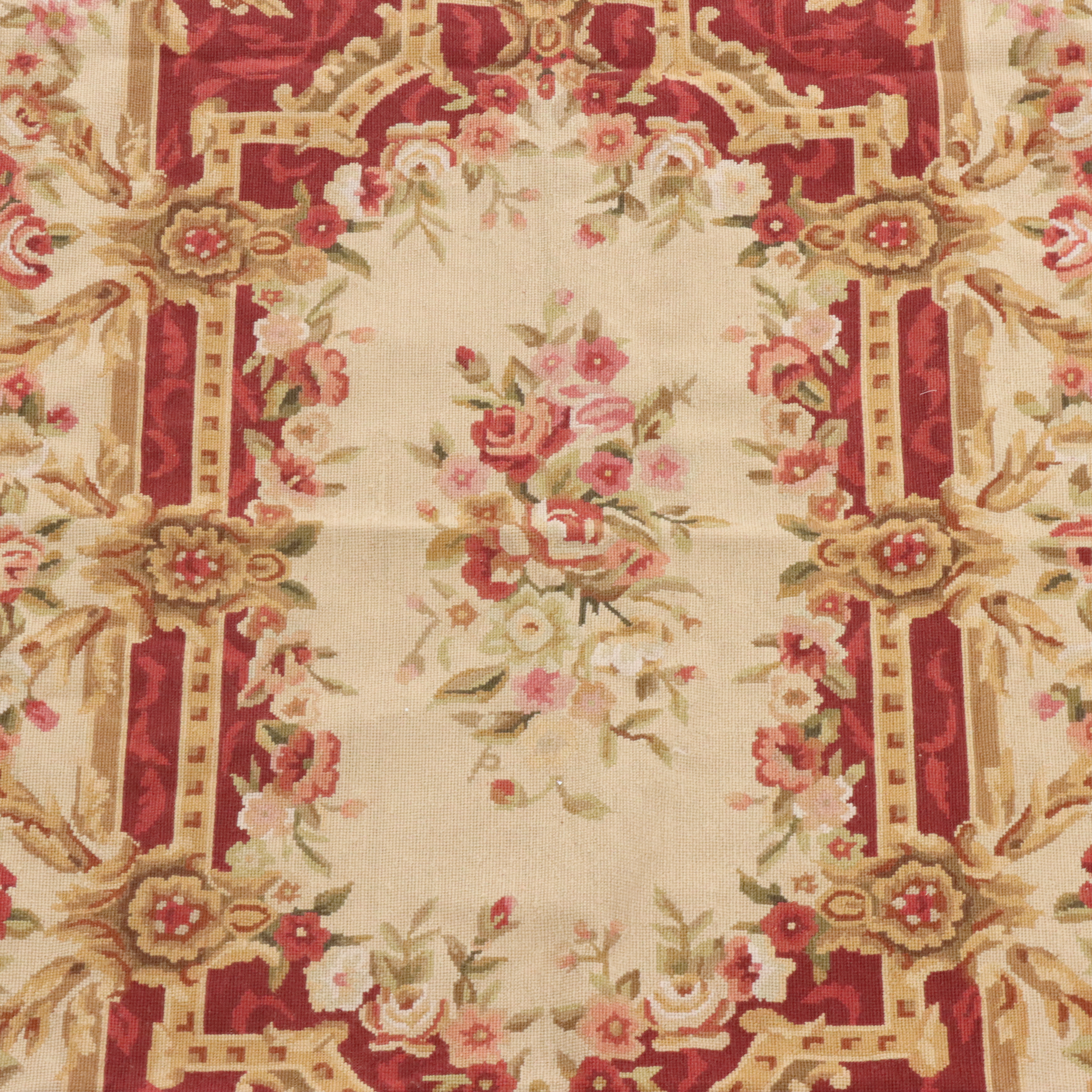 3'11 x 5'11 Handmade Sino-French Aubusson Needlepoint Area Rug