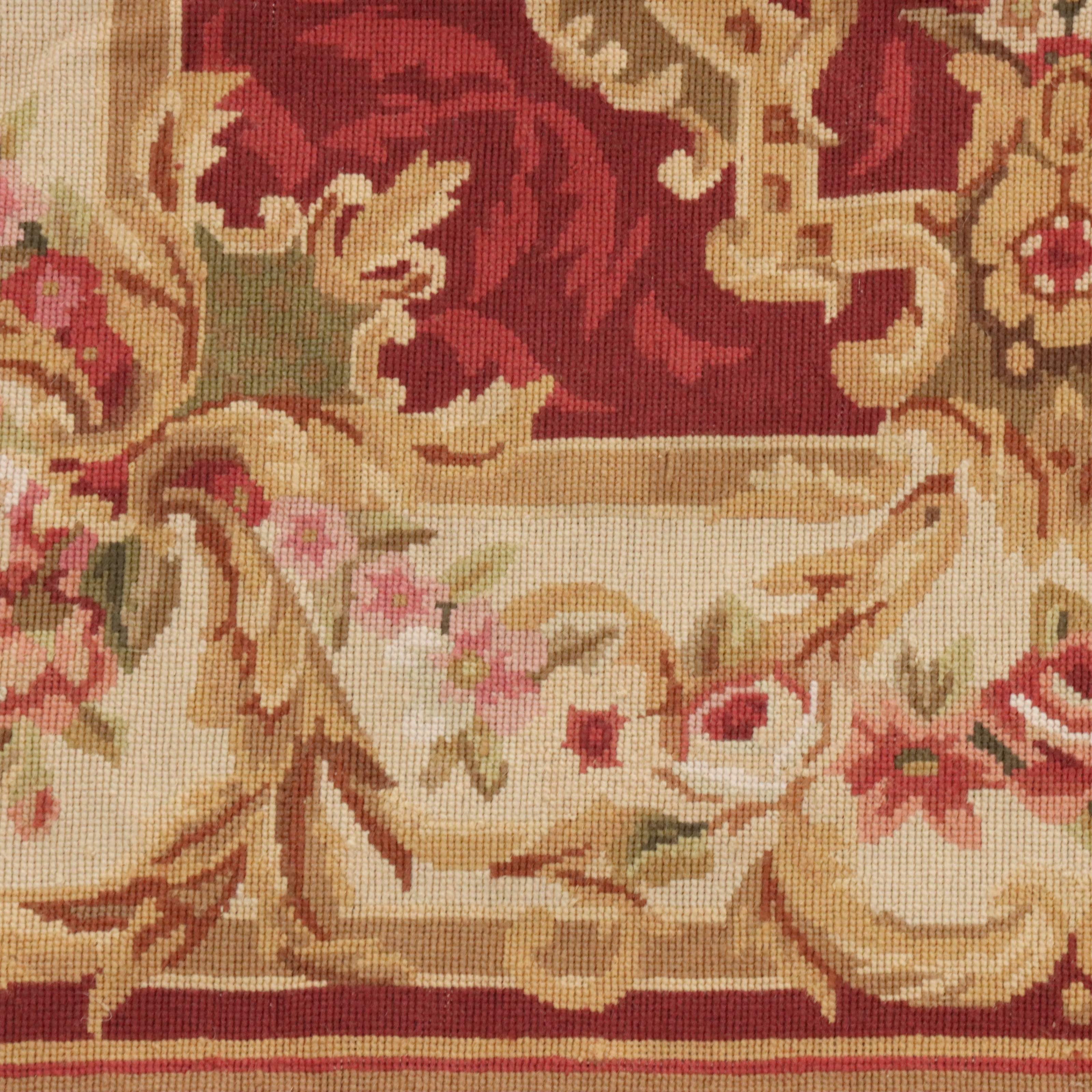 3'11 x 5'11 Handmade Sino-French Aubusson Needlepoint Area Rug