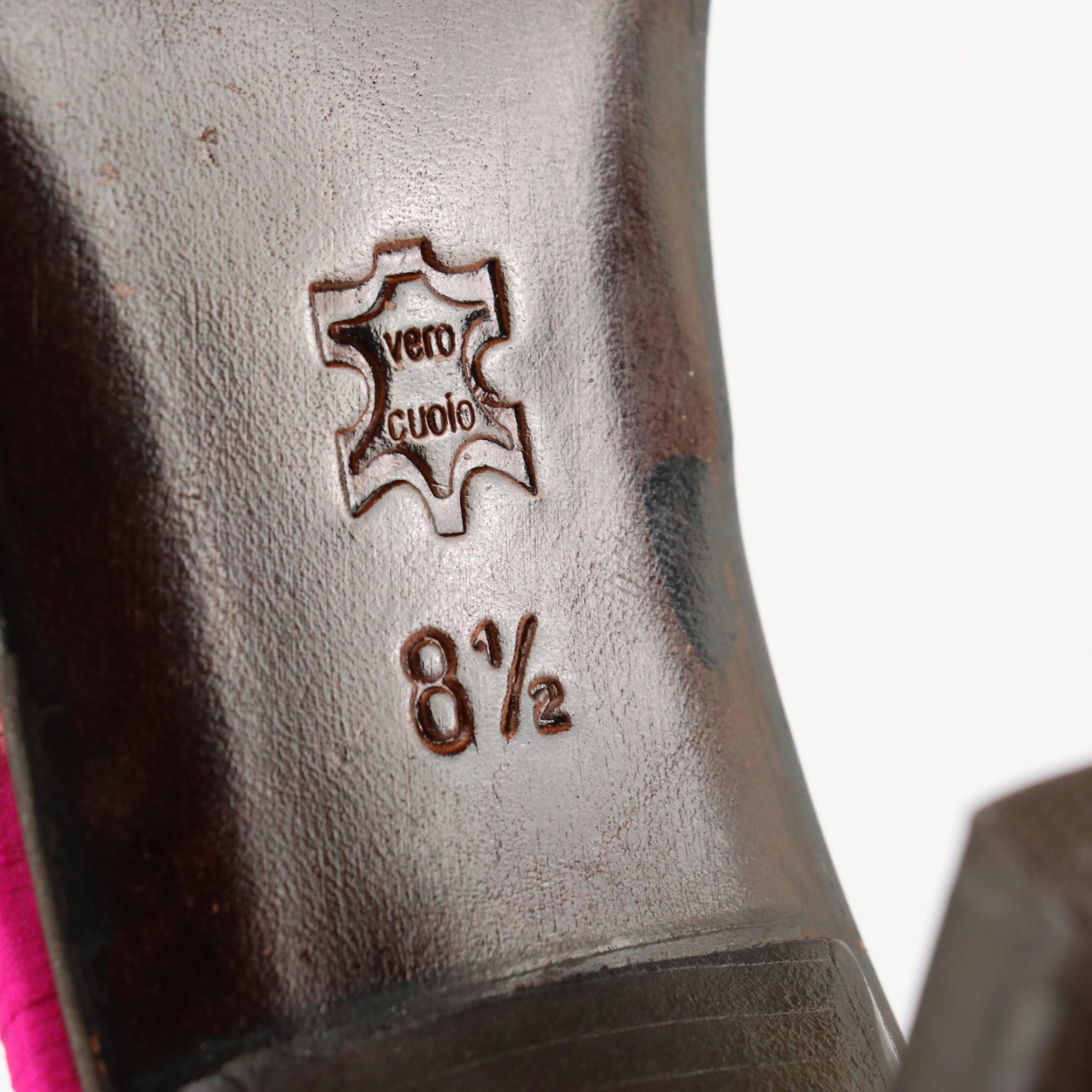 Stuart Weitzman Hot Pink Suede High-Heeled Sandals, Olivia Rose Tal Sequin Mules