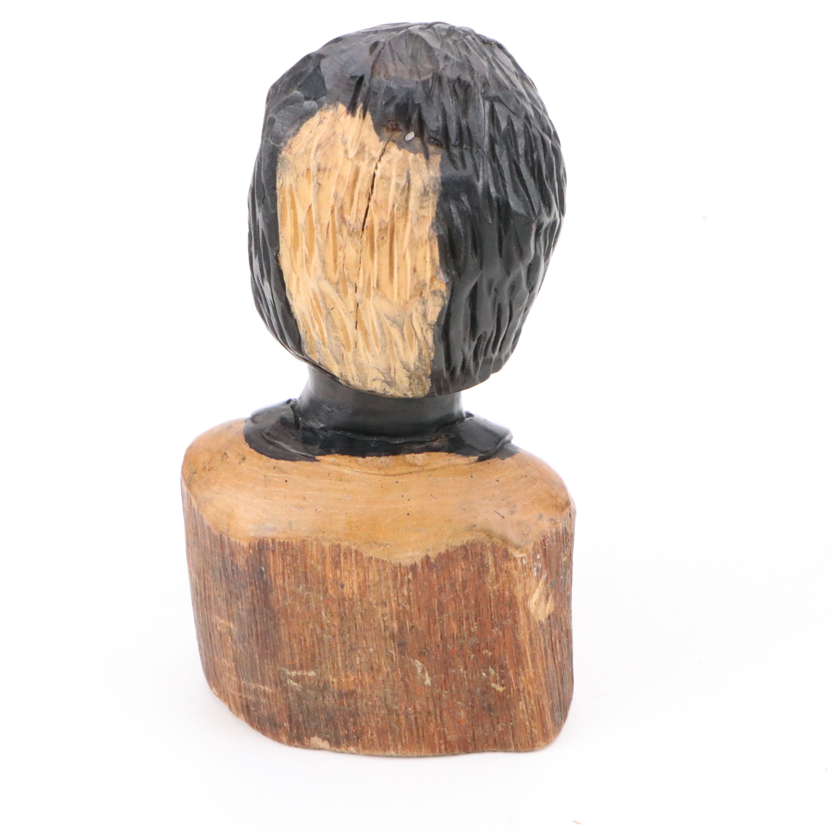 East African Carved Ebony Busts of Man and Woman