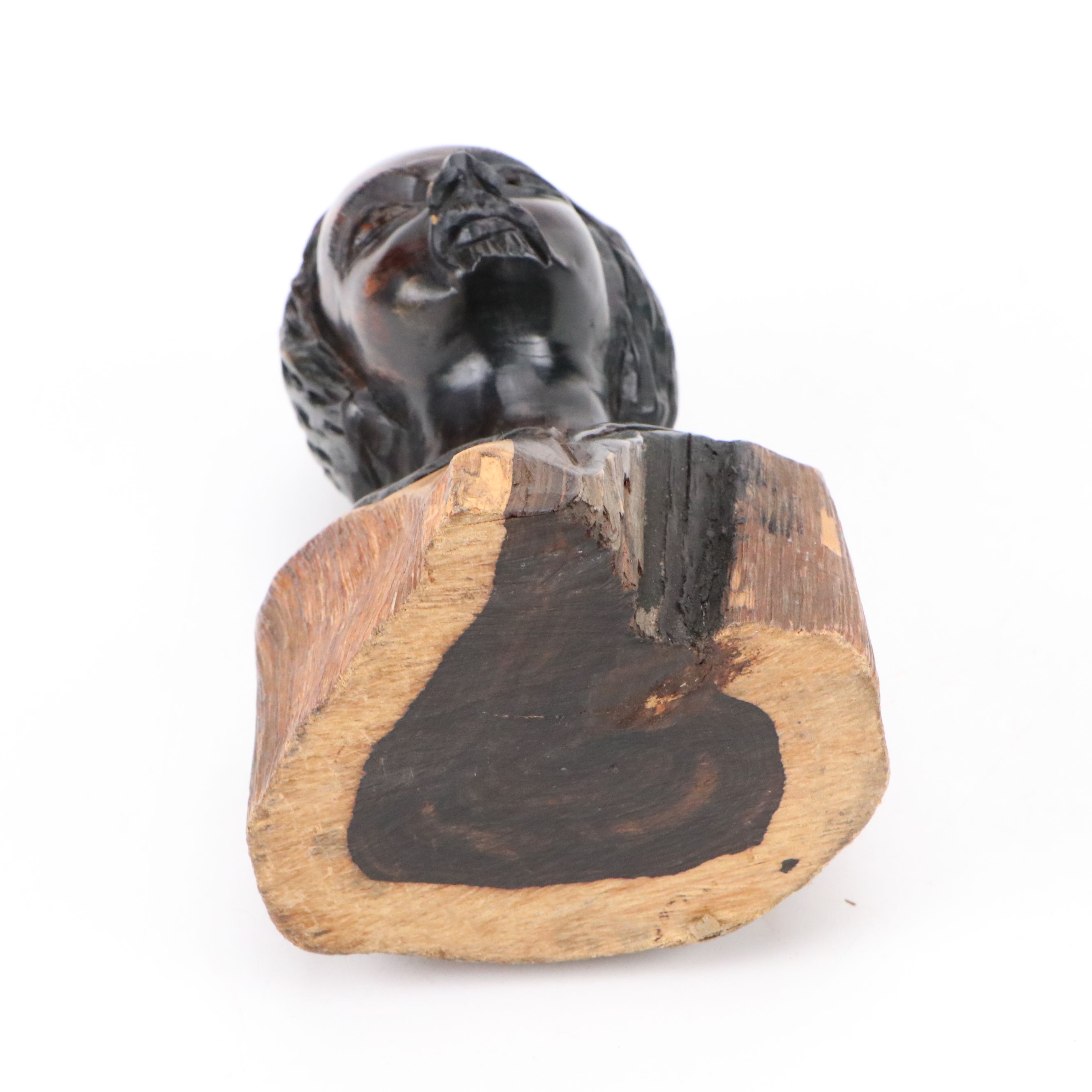 East African Carved Ebony Busts of Man and Woman