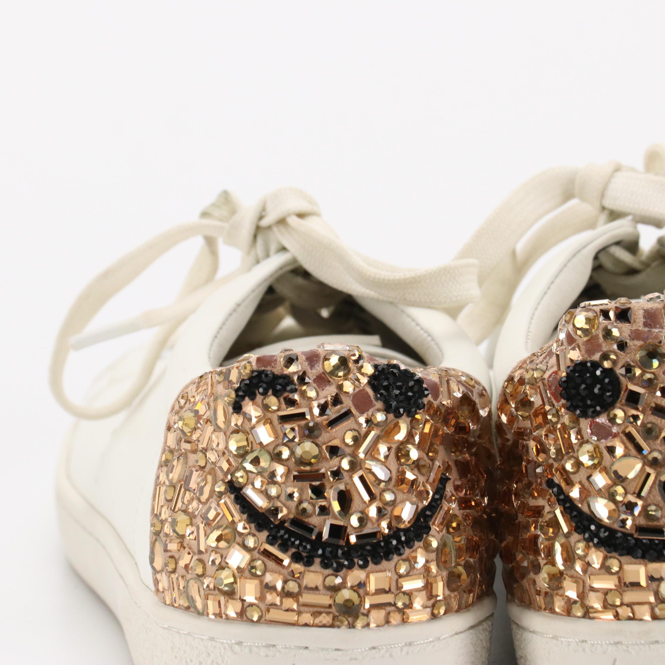 Roger Vivier Suede Buckle Booties, Lola Cruz Rhinestone Smiley Sneakers, More