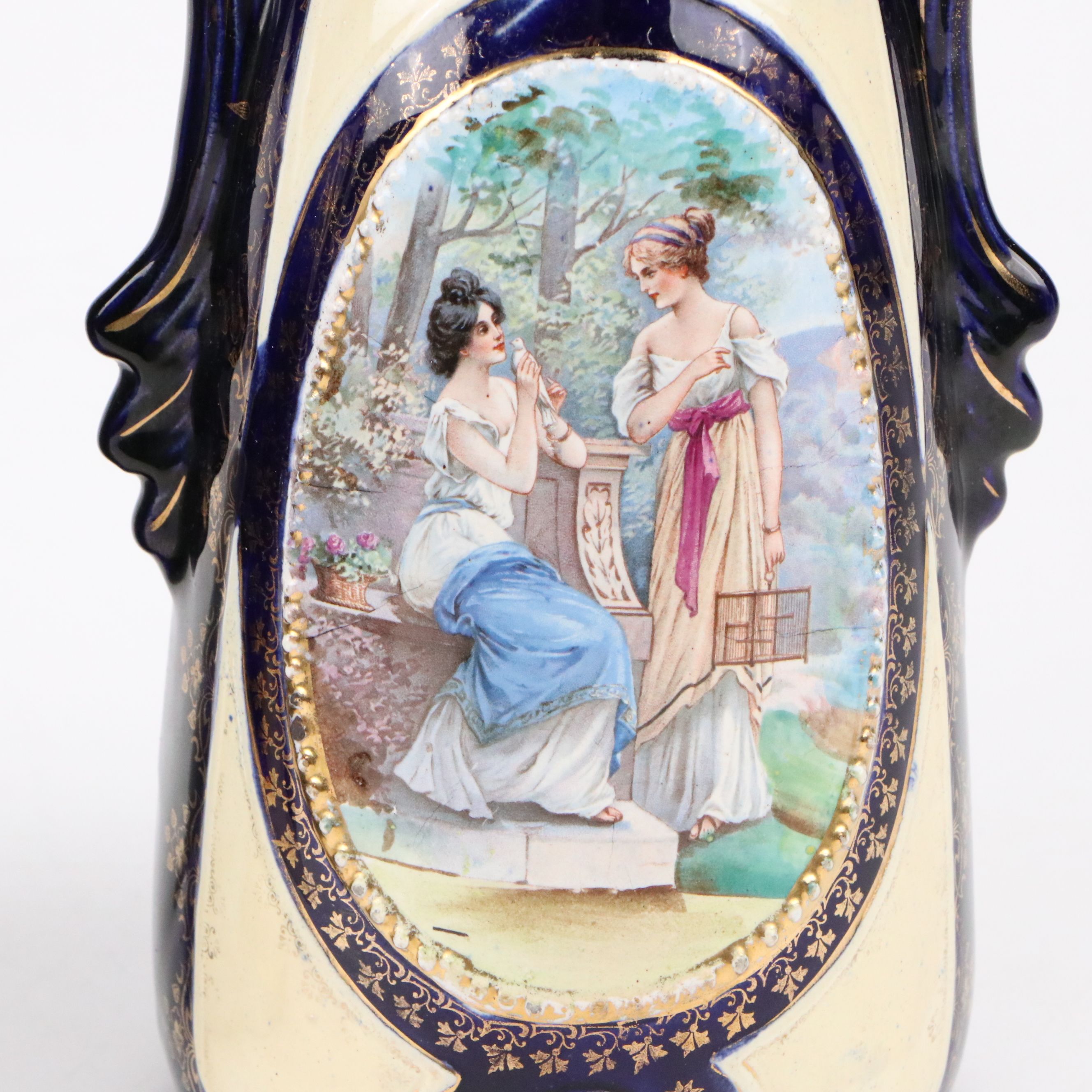 Pair of Art Nouveau Style Ceramic Vases, Early 20th Century