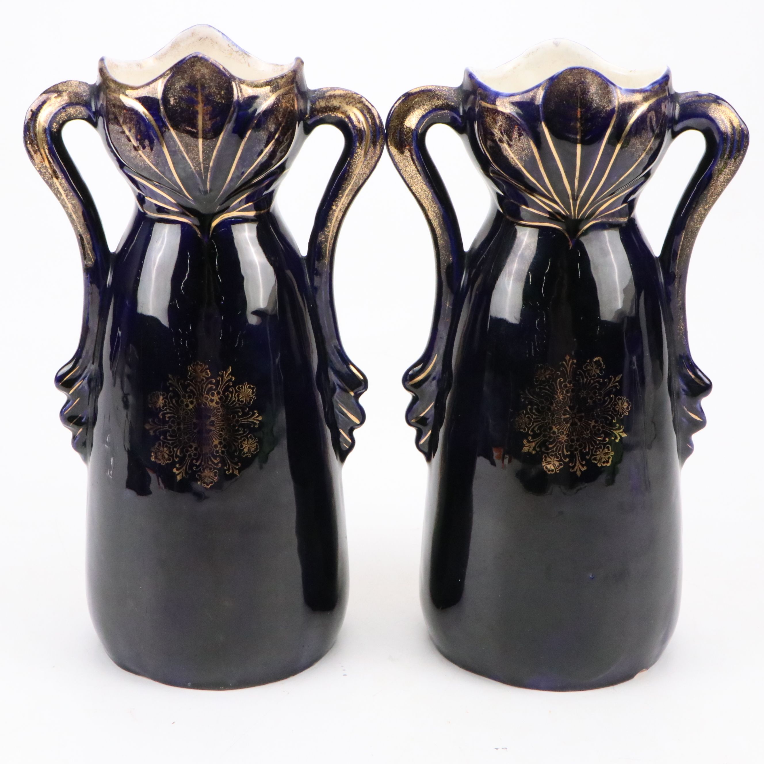 Pair of Art Nouveau Style Ceramic Vases, Early 20th Century