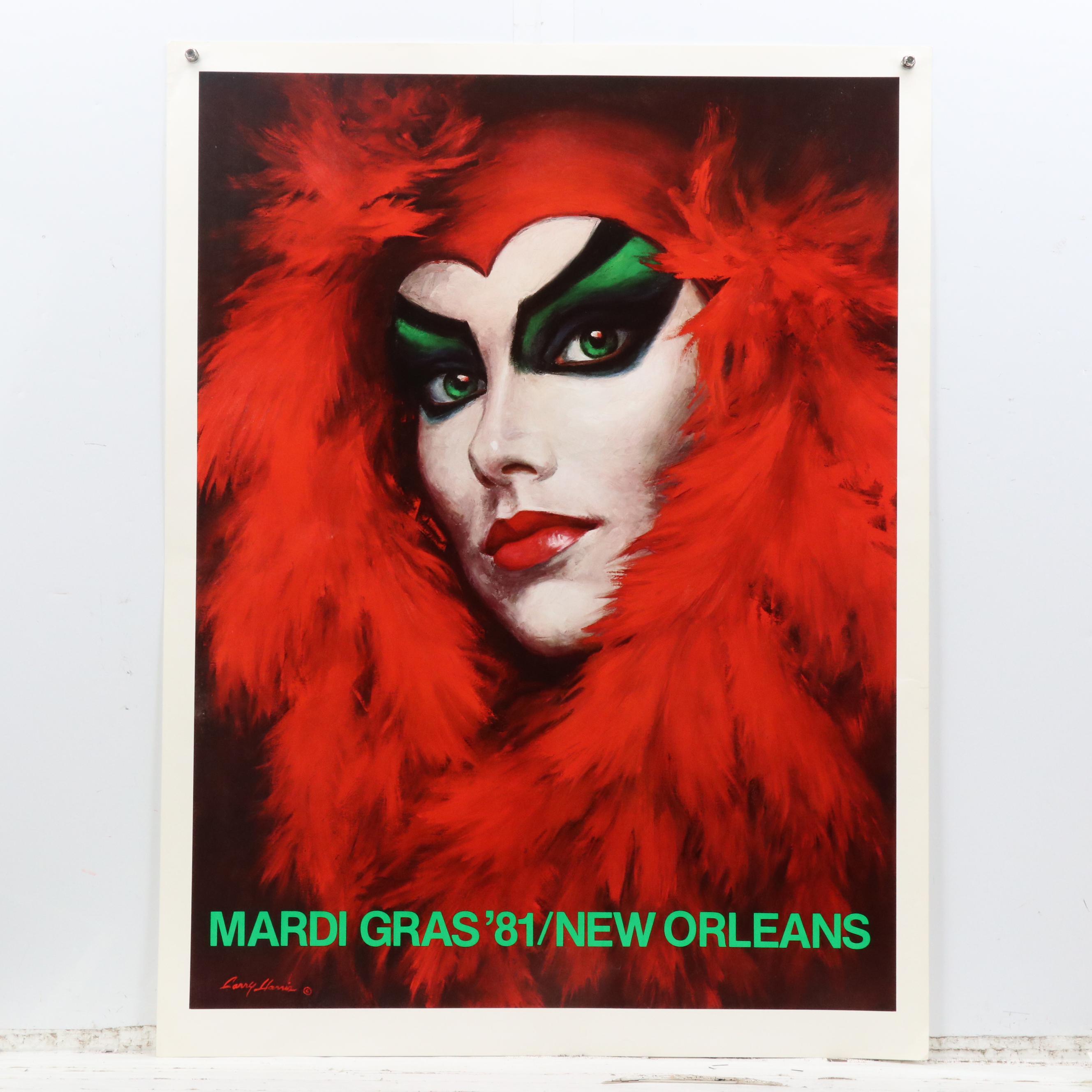 New Orleans Mardi Gras Offset Lithograph Posters After Larry Harris, 1980s-1990