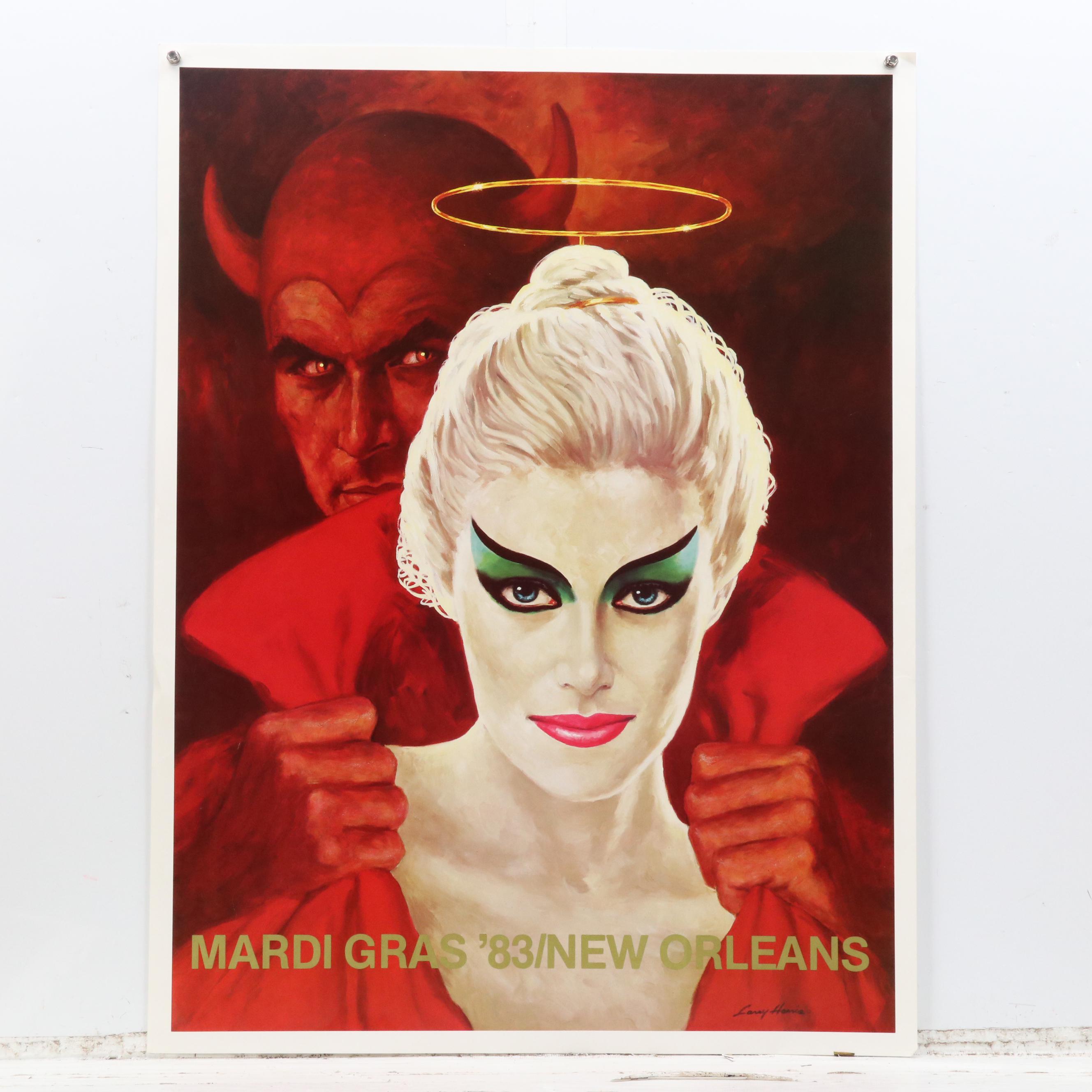 New Orleans Mardi Gras Offset Lithograph Posters After Larry Harris, 1980s-1990