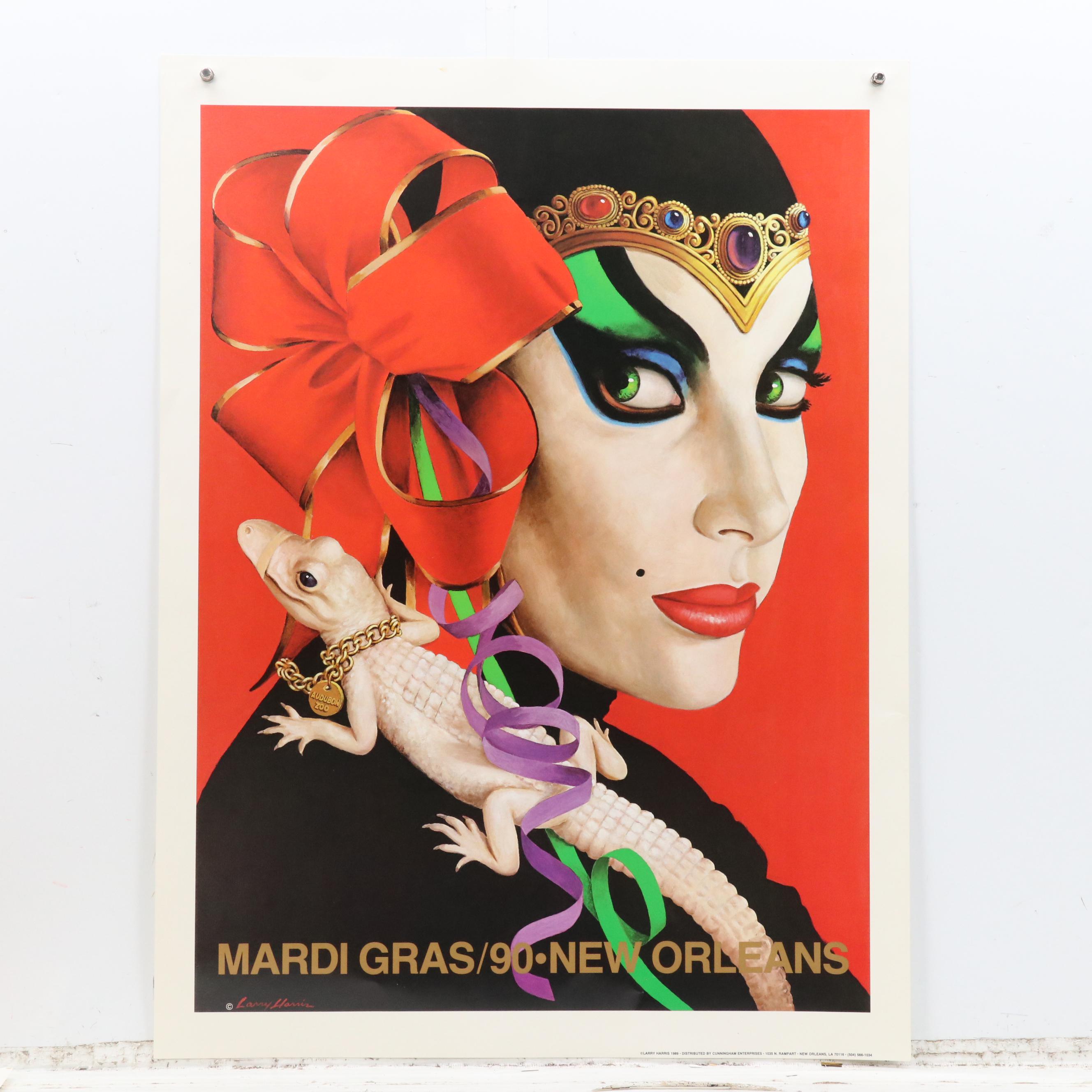 New Orleans Mardi Gras Offset Lithograph Posters After Larry Harris, 1980s-1990