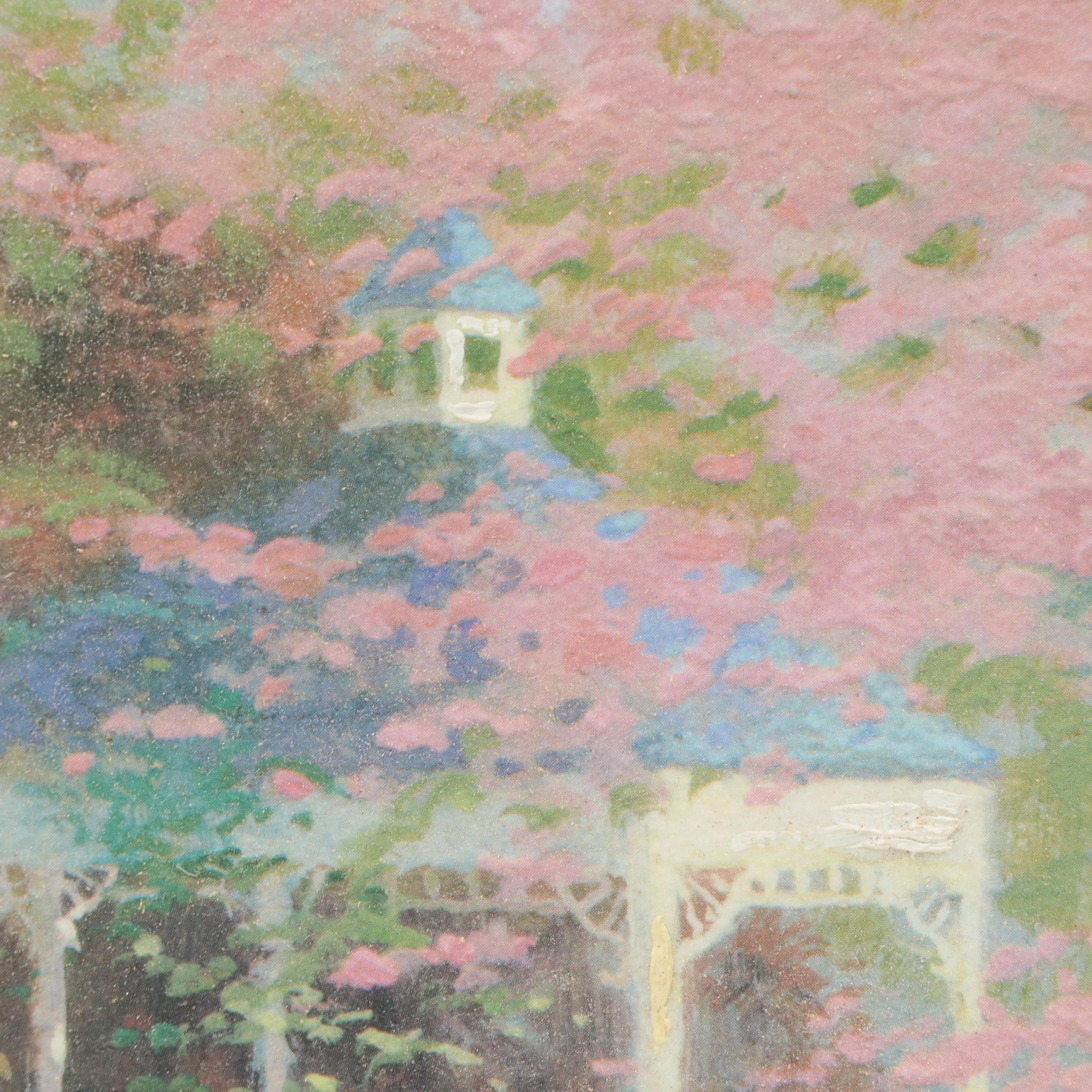 Thomas Kincade Embellished Offset Lithograph "Morning Dogwood"