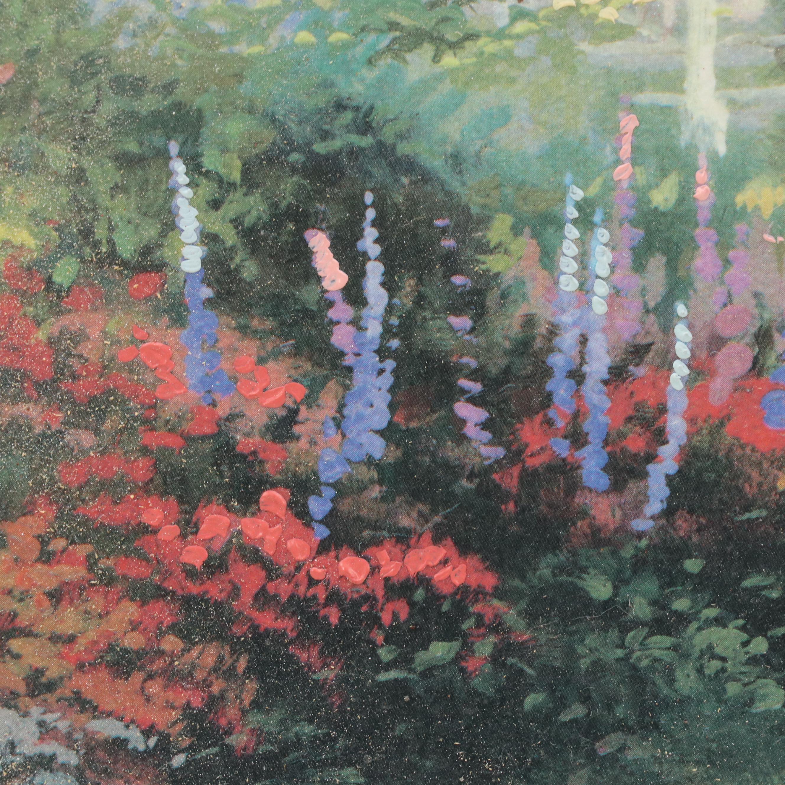 Thomas Kincade Embellished Offset Lithograph "Morning Dogwood"