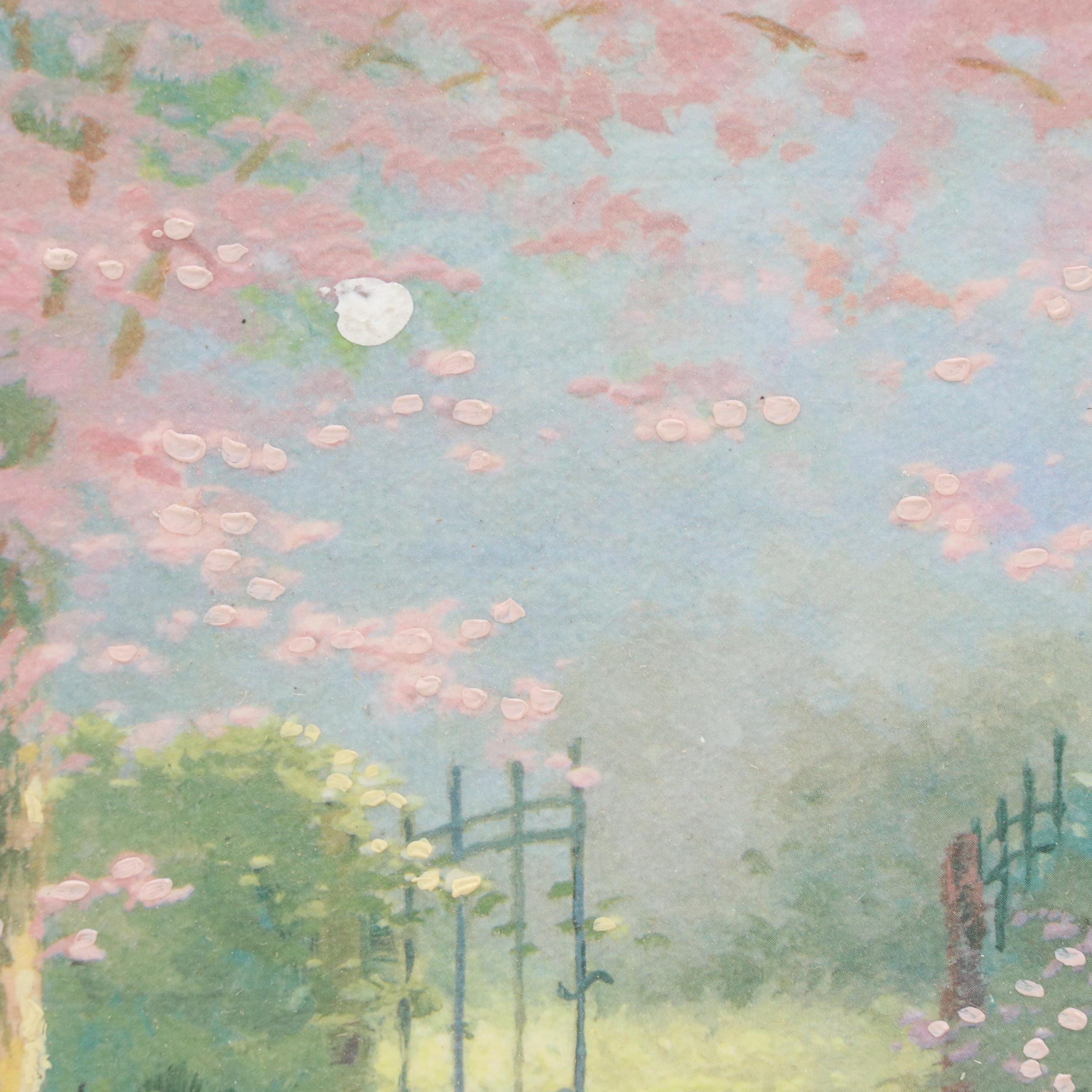 Thomas Kincade Embellished Offset Lithograph "Morning Dogwood"