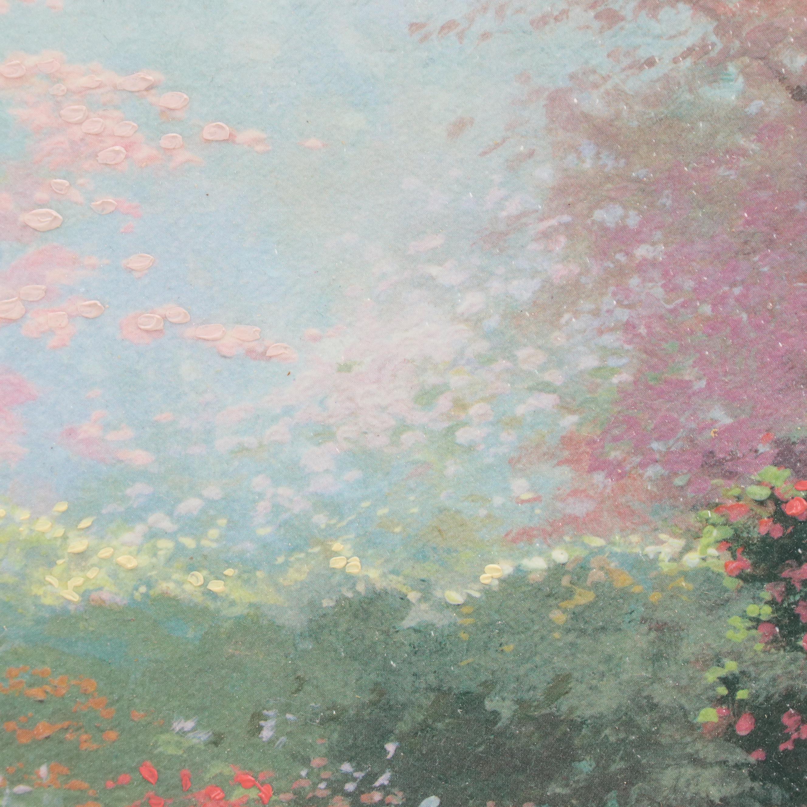 Thomas Kincade Embellished Offset Lithograph "Morning Dogwood"