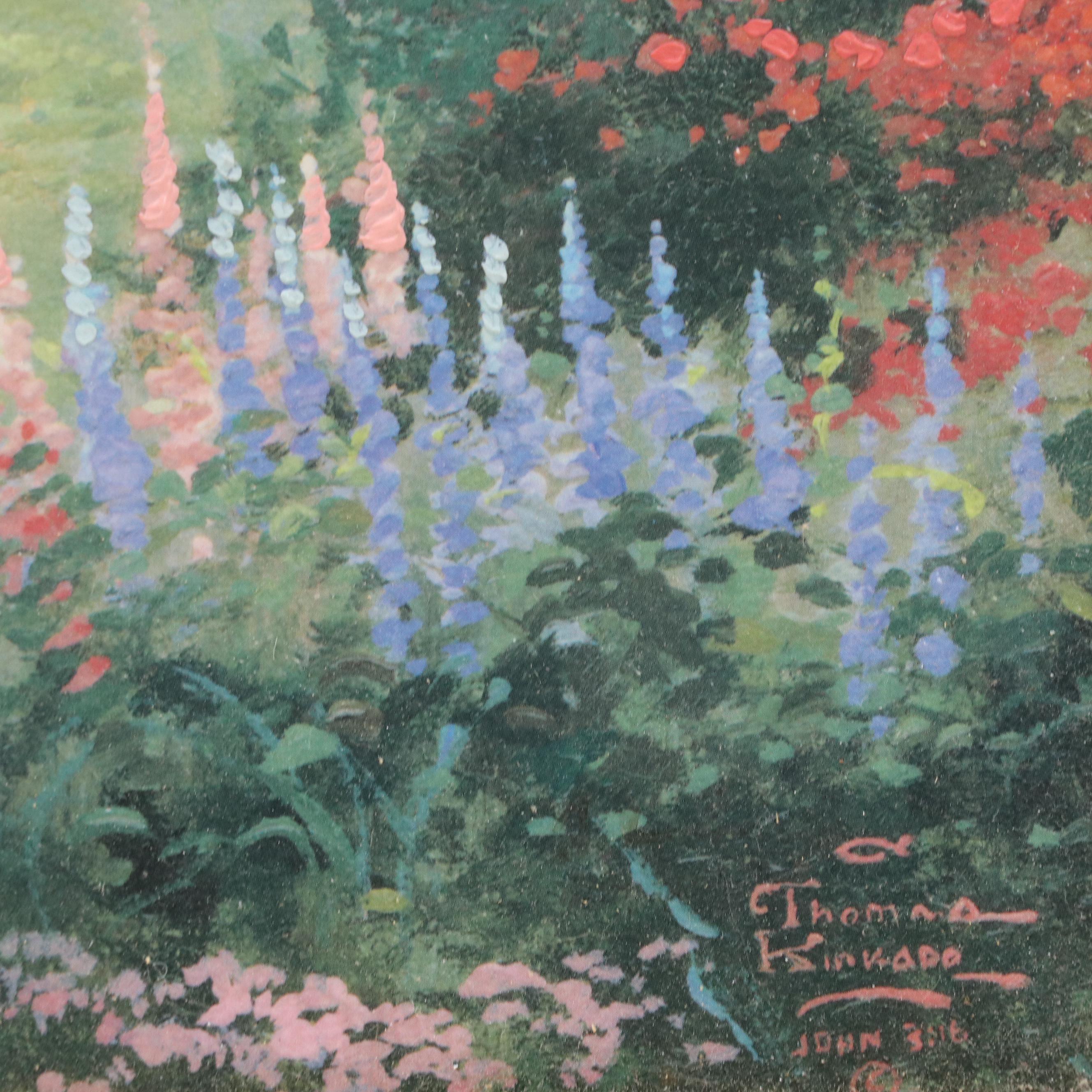 Thomas Kincade Embellished Offset Lithograph "Morning Dogwood"