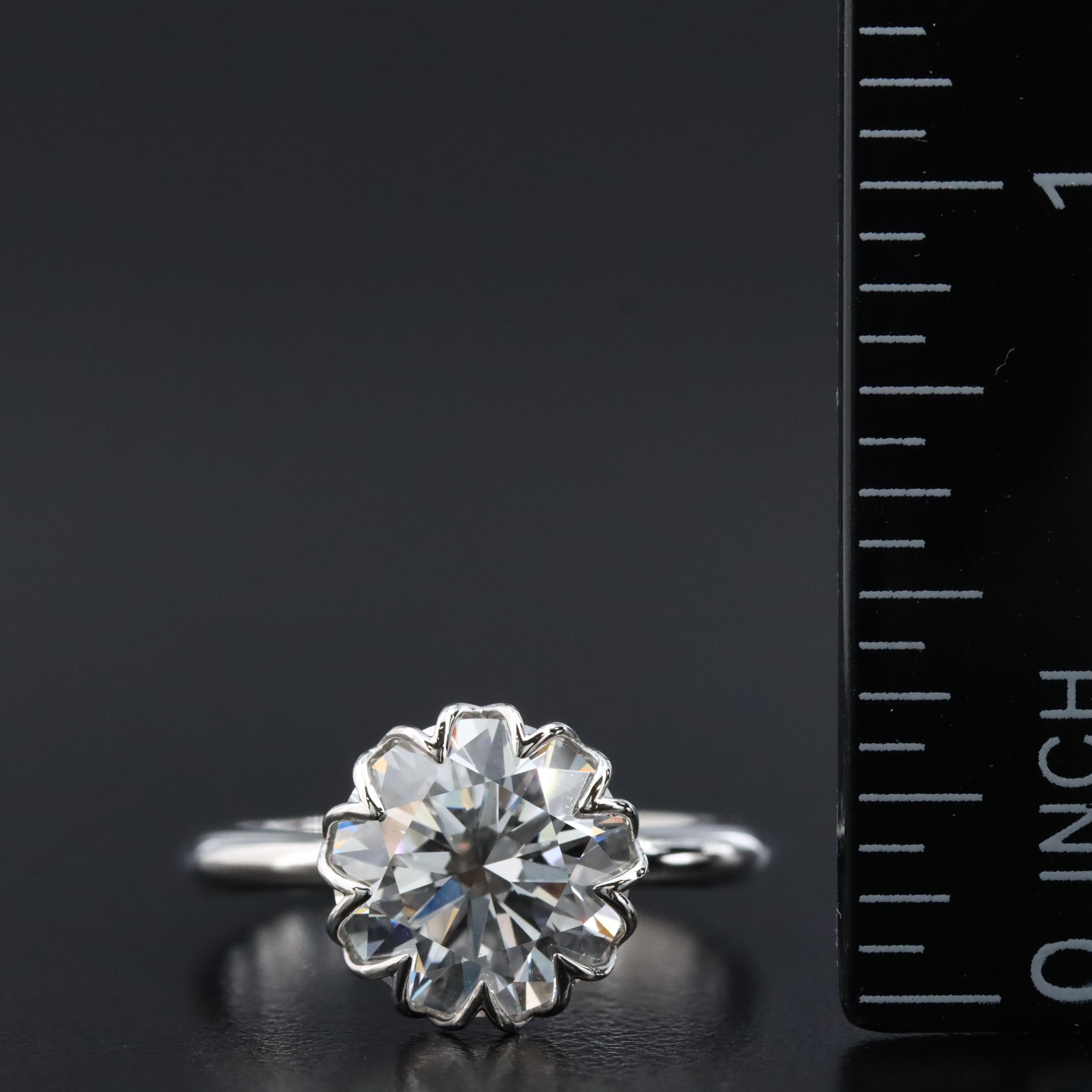 Platinum 3.08 CT Lab Grown Diamond Solitaire Ring with IGI Report