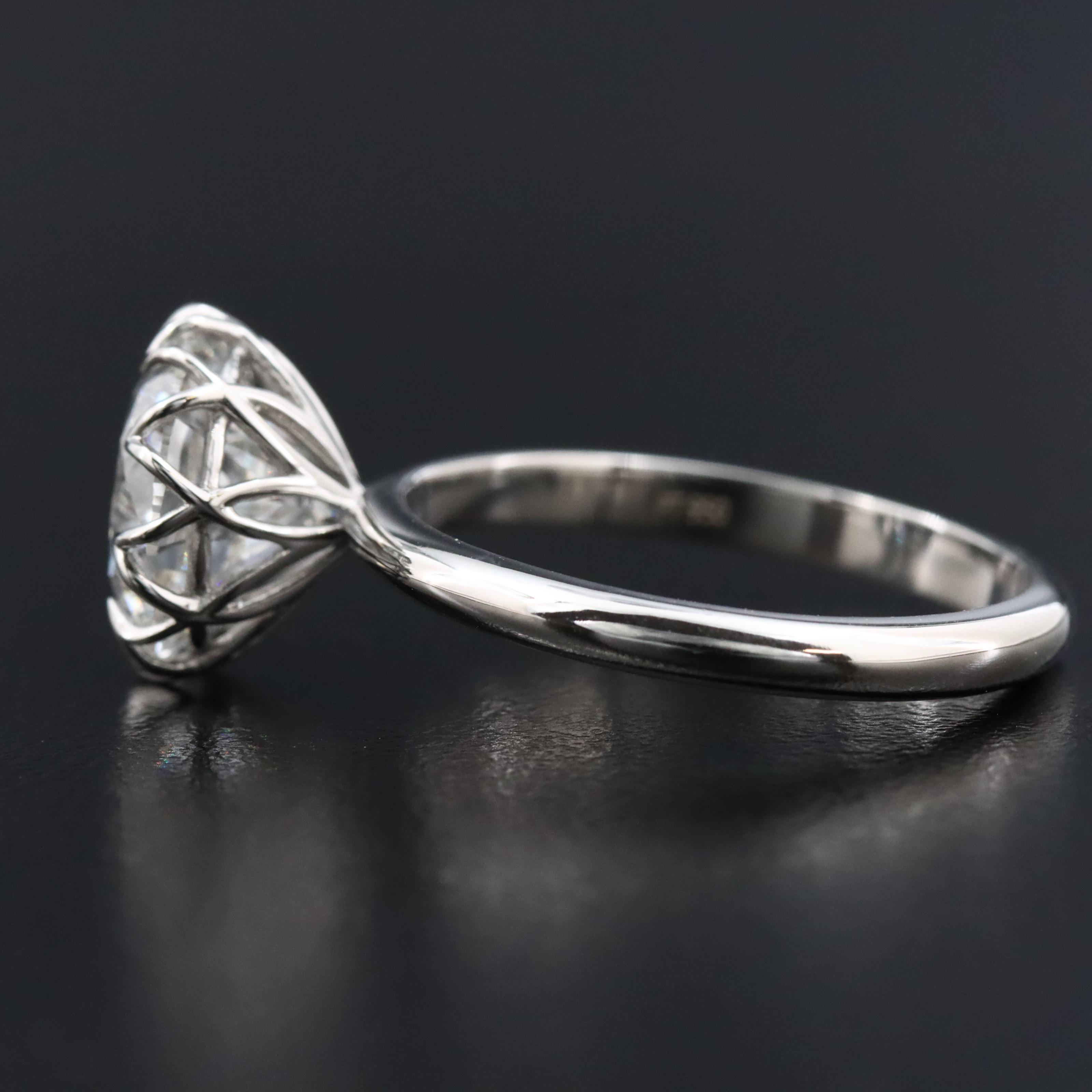 Platinum 3.08 CT Lab Grown Diamond Solitaire Ring with IGI Report