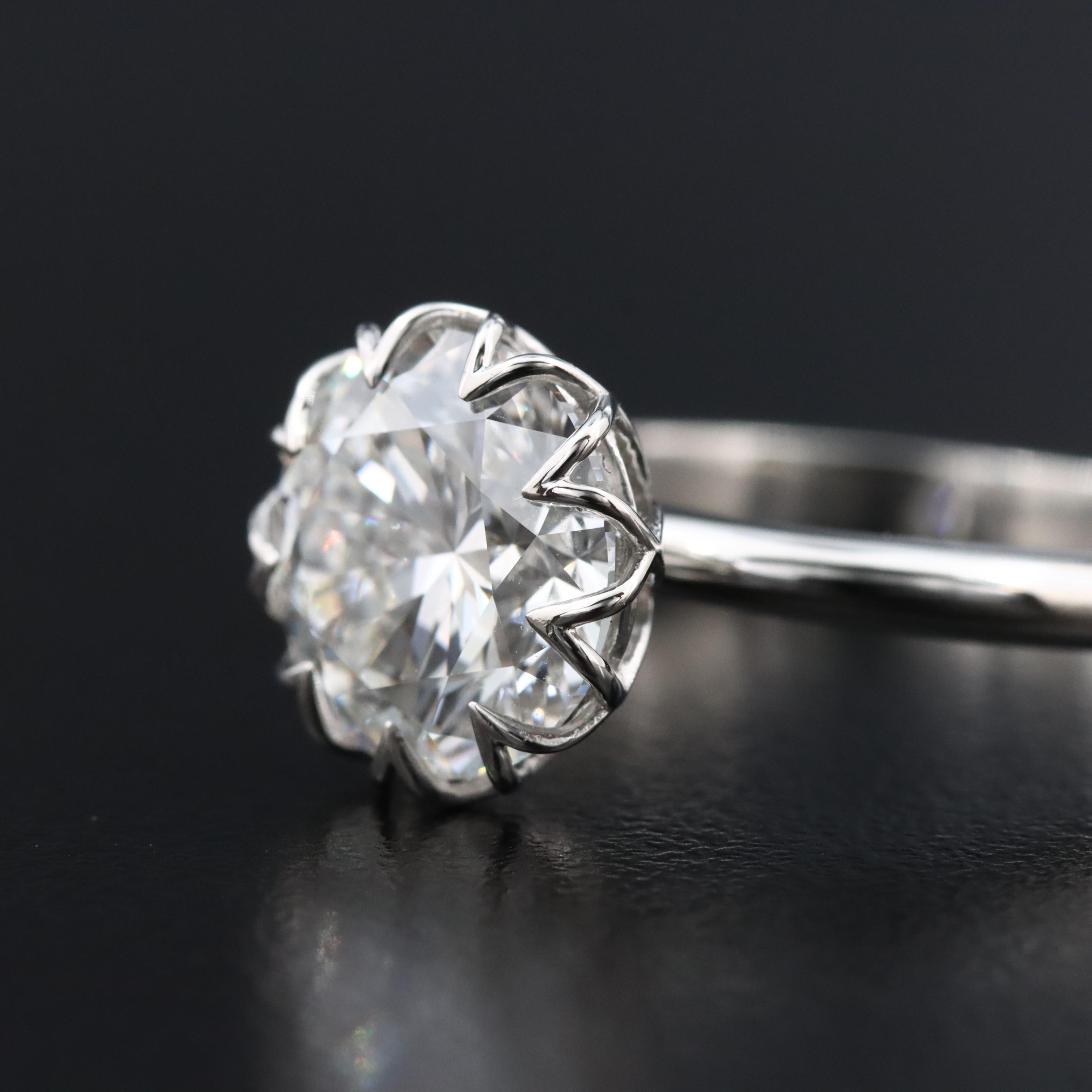 Platinum 3.08 CT Lab Grown Diamond Solitaire Ring with IGI Report