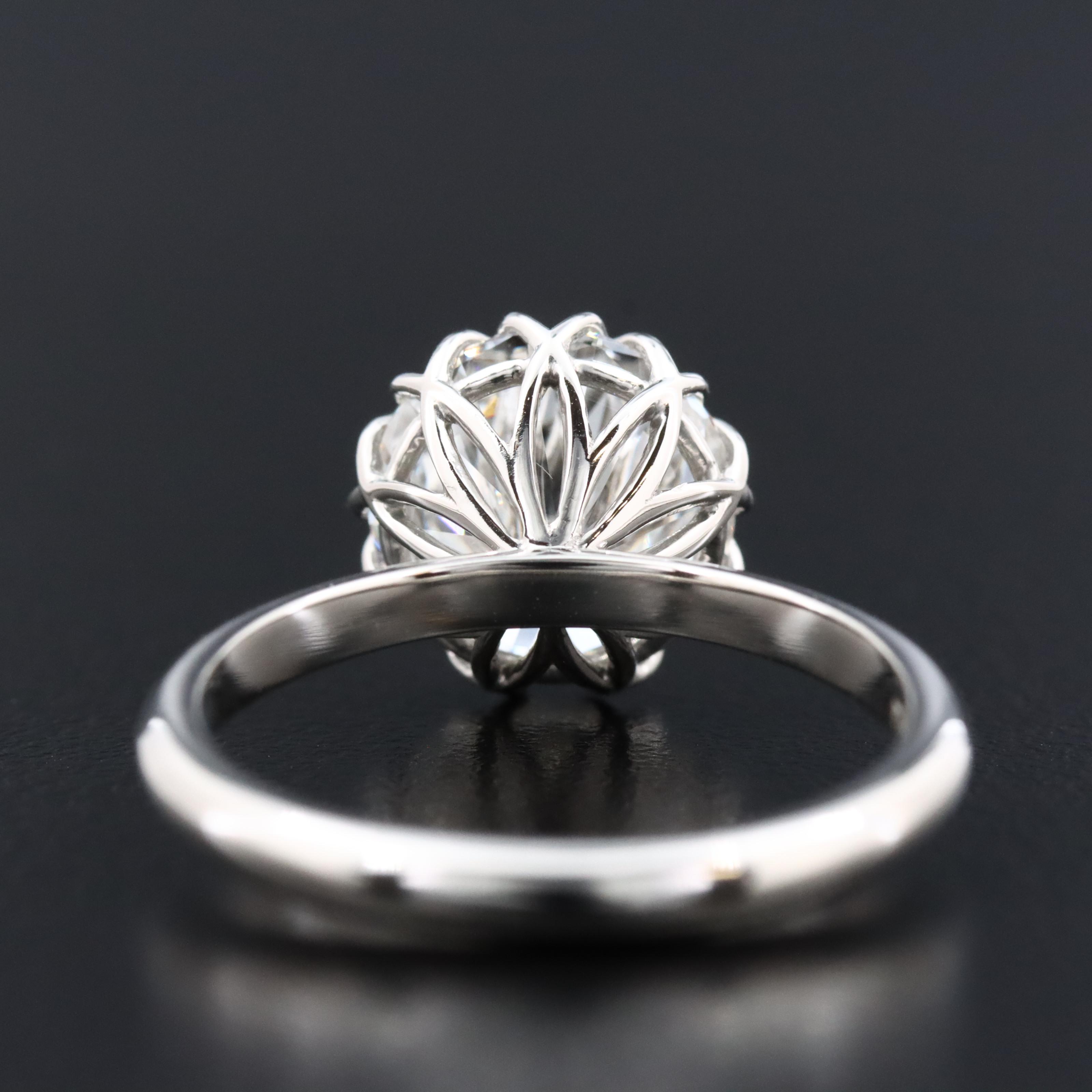 Platinum 3.08 CT Lab Grown Diamond Solitaire Ring with IGI Report