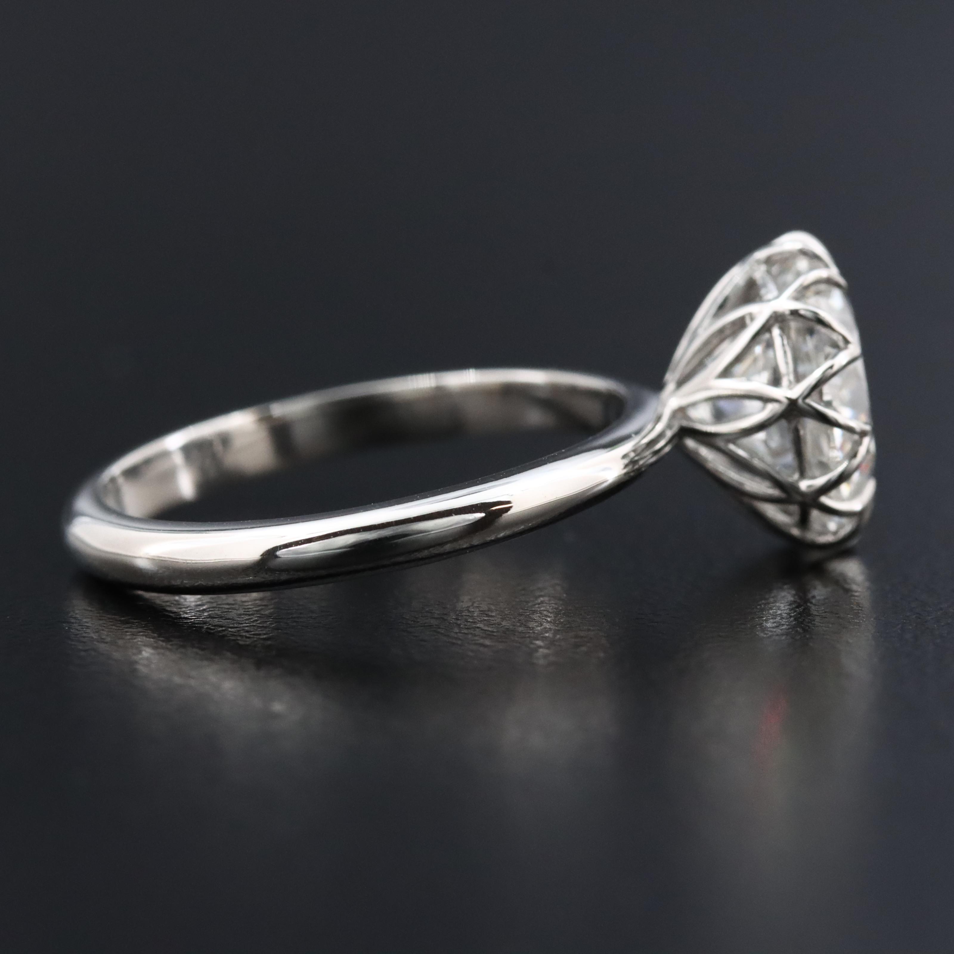 Platinum 3.08 CT Lab Grown Diamond Solitaire Ring with IGI Report