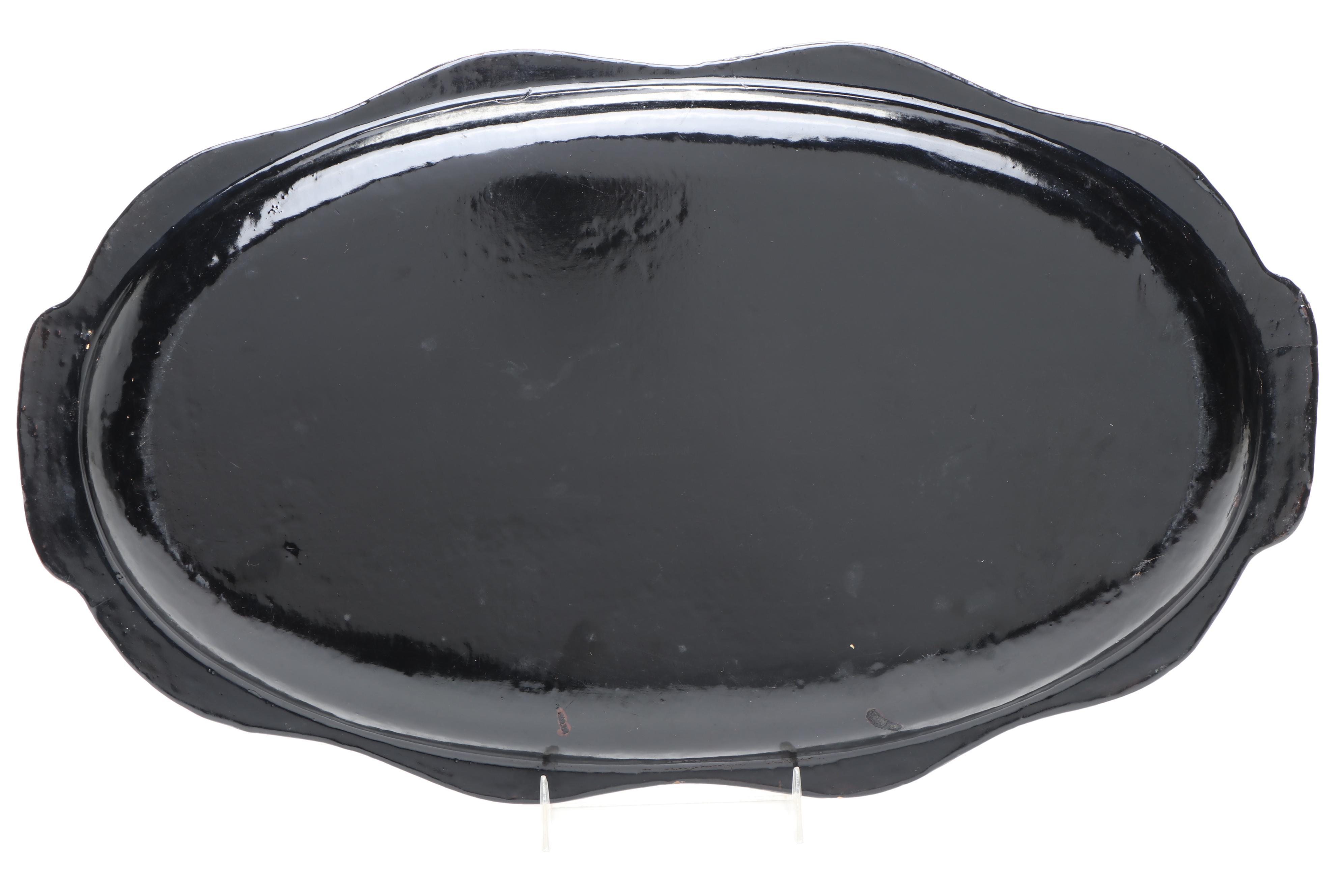 Japanese Hand-Painted Floral Lacquerware Trays