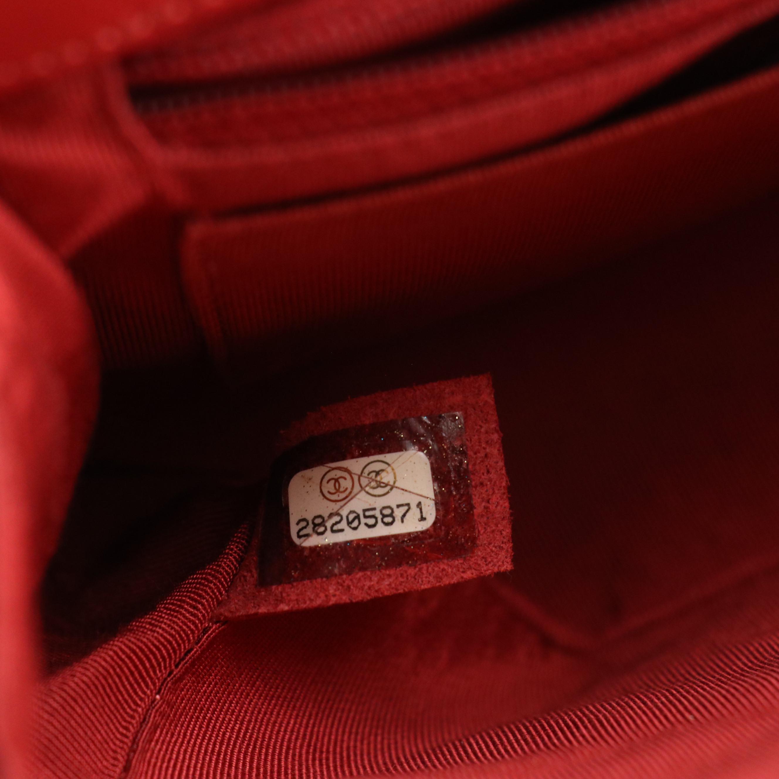 Chanel Front Flap Chain Strap Bag in Red Quilted Calfskin Leather