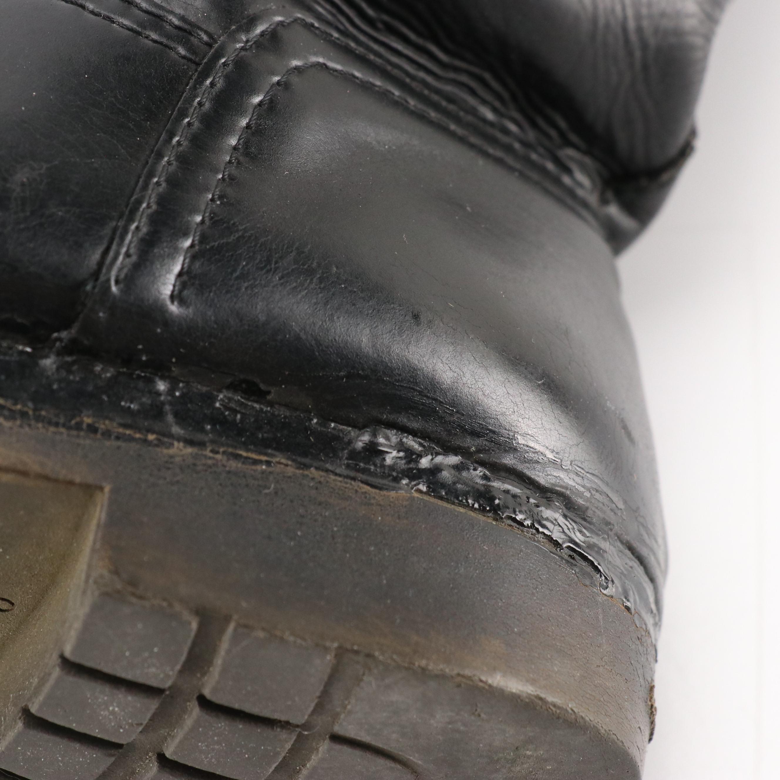 Salvatore Ferragamo Black Leather Lace-Up Riding Boots in Box