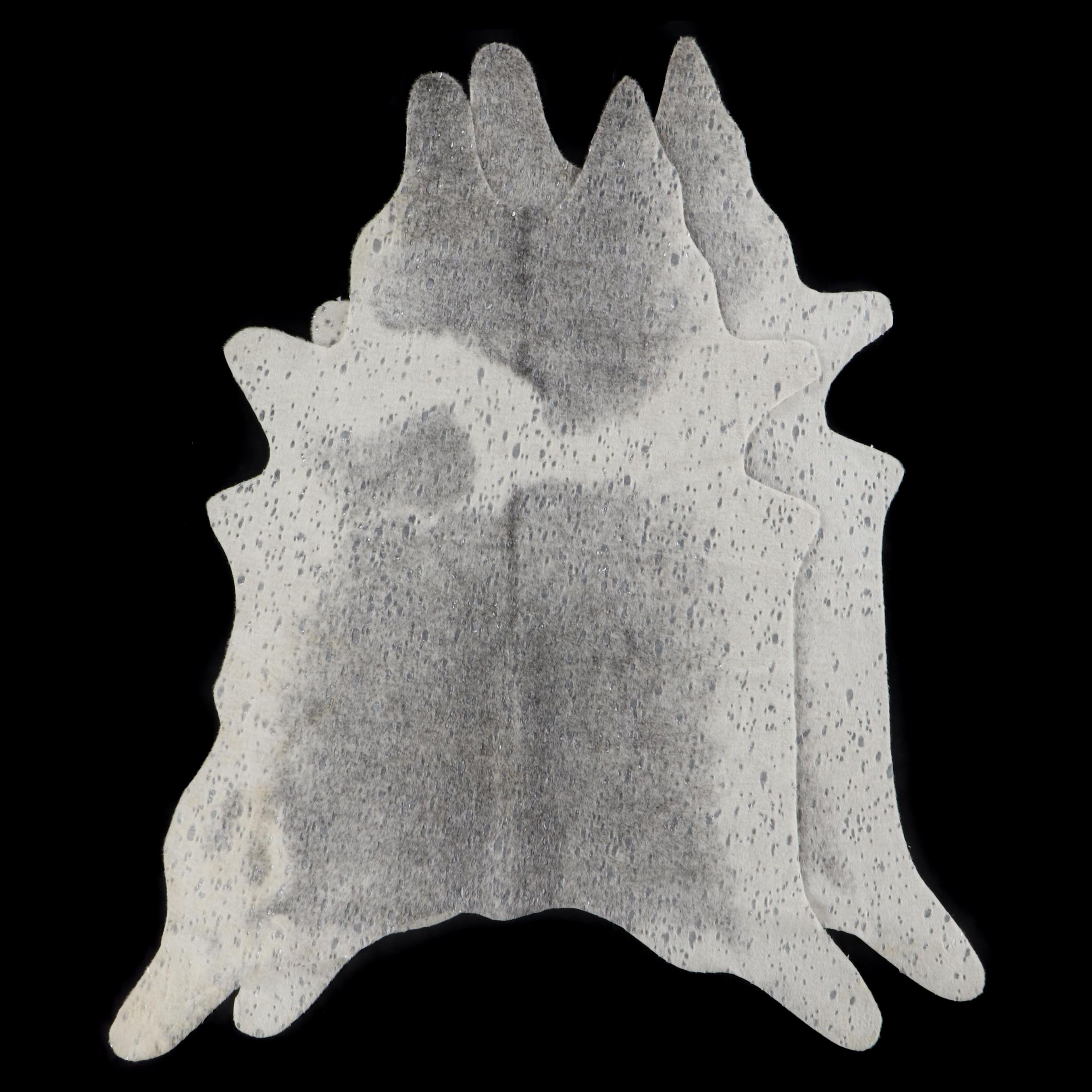 5 x 6'6 Faux Silver Cowhide Area Rugs