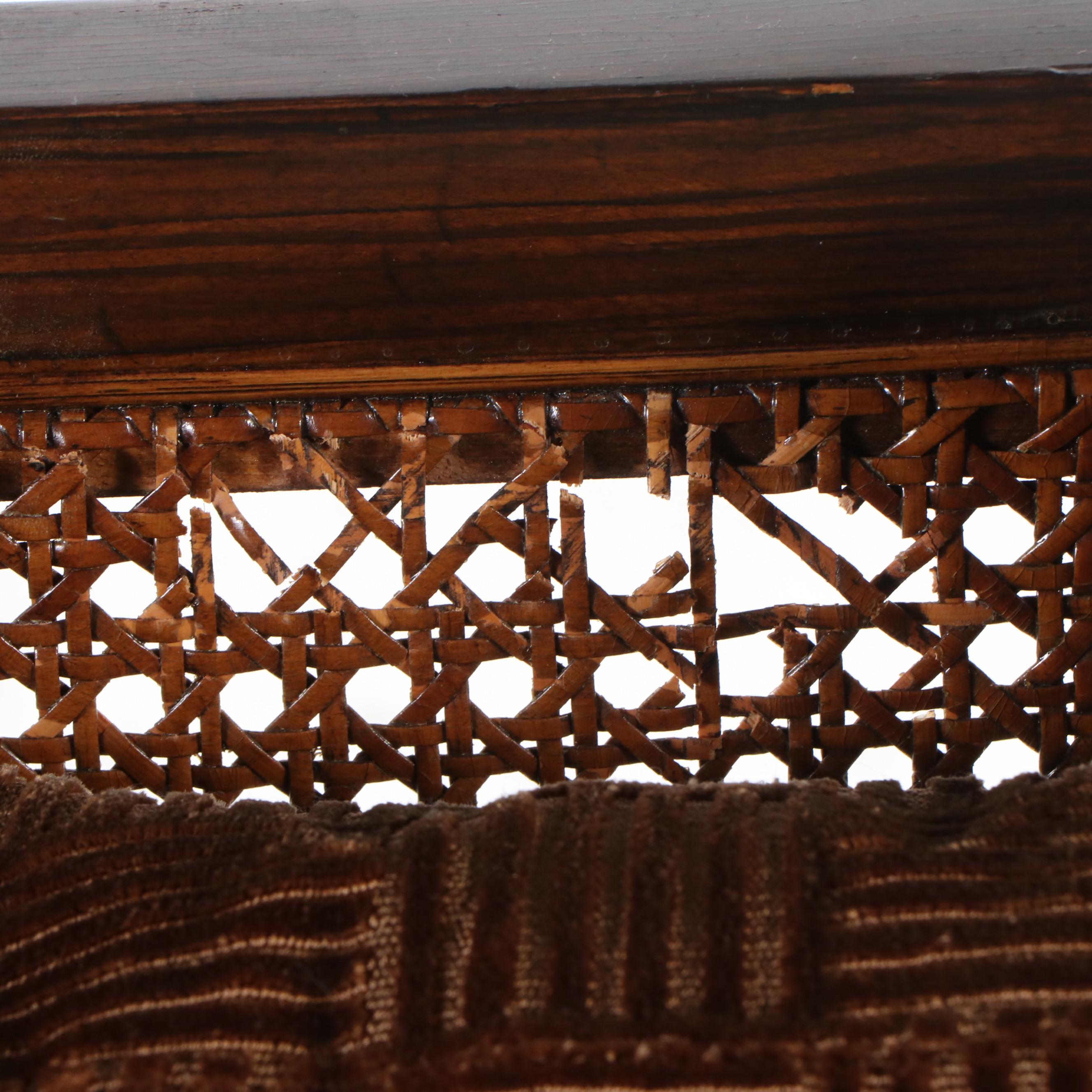 Regency Style Rosewood Grain-Painted Caned Armchair