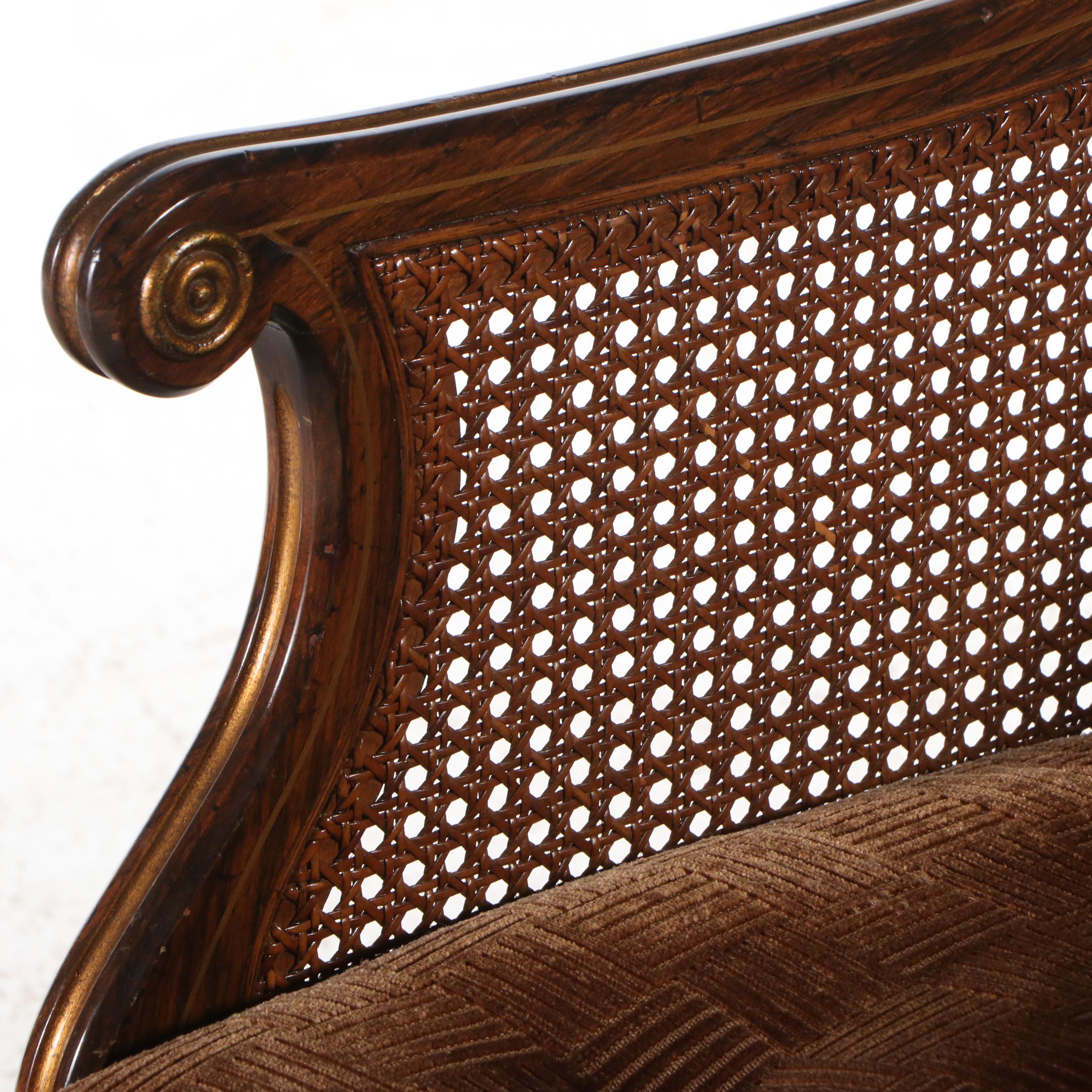 Regency Style Rosewood Grain-Painted Caned Armchair