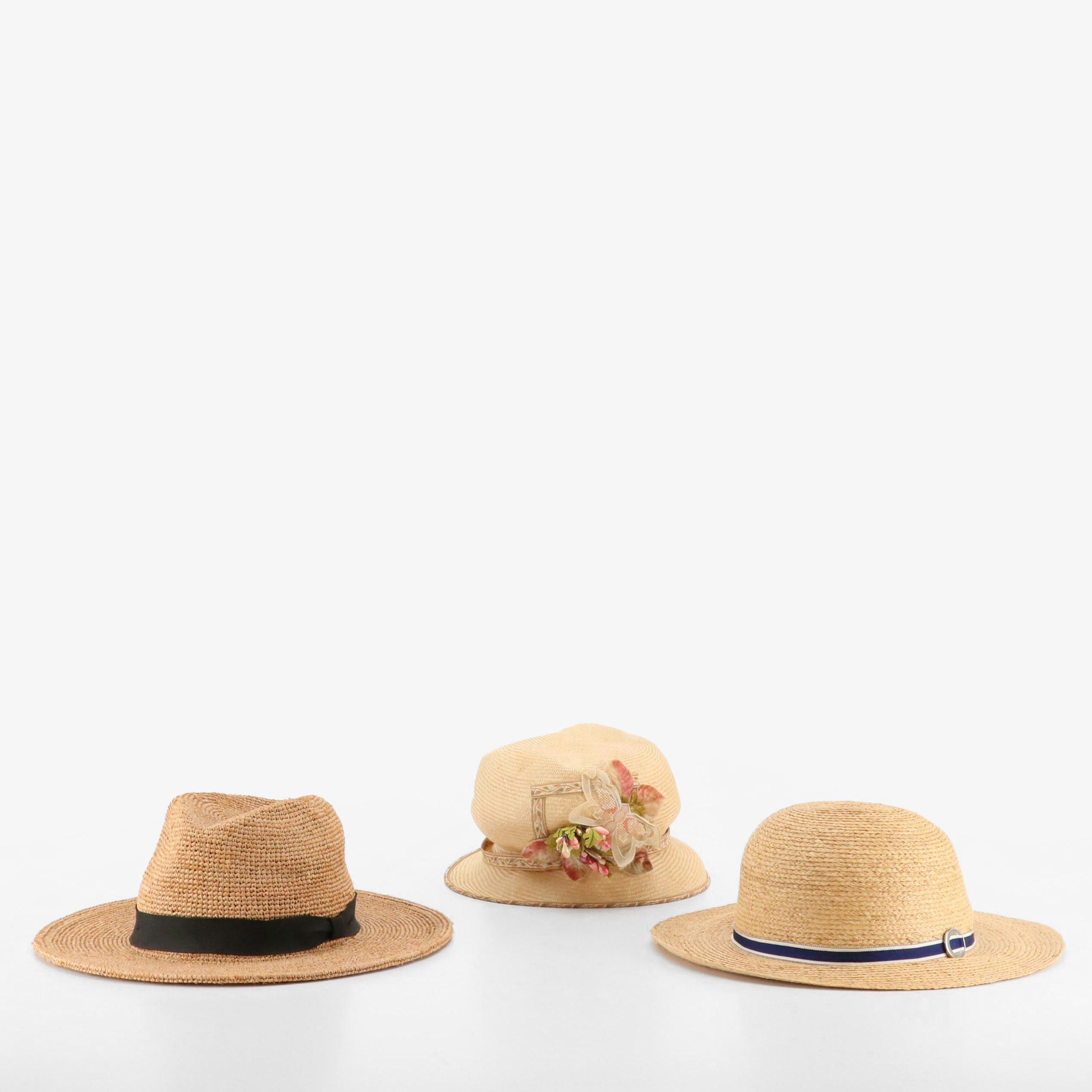 Zara and The Tilley Raffia Wide Brim Sun Hats and Louise Green Cloche Hat