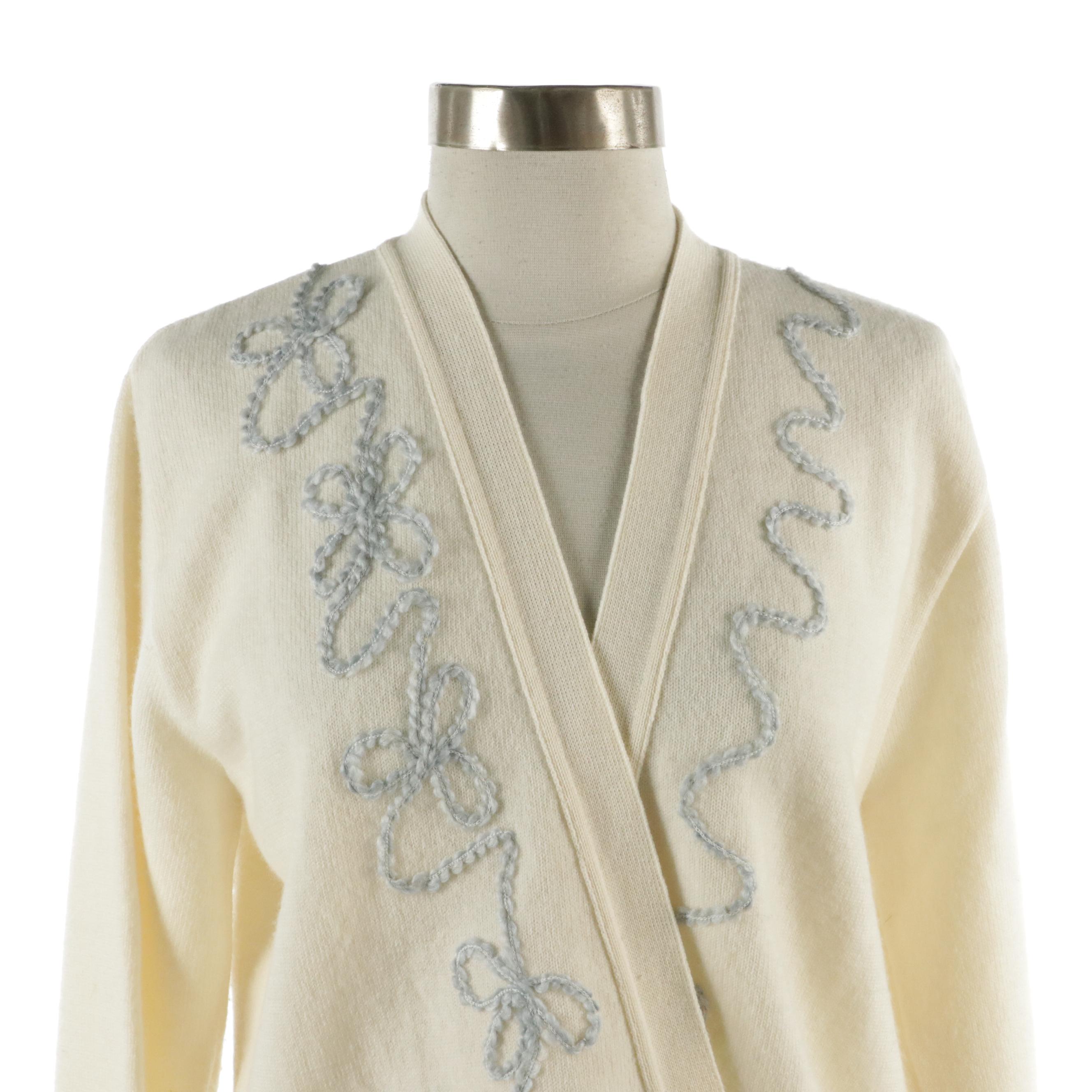 Miss Pendleton Embellished Sweater and Maud Hundley "Needle Painted" Bag