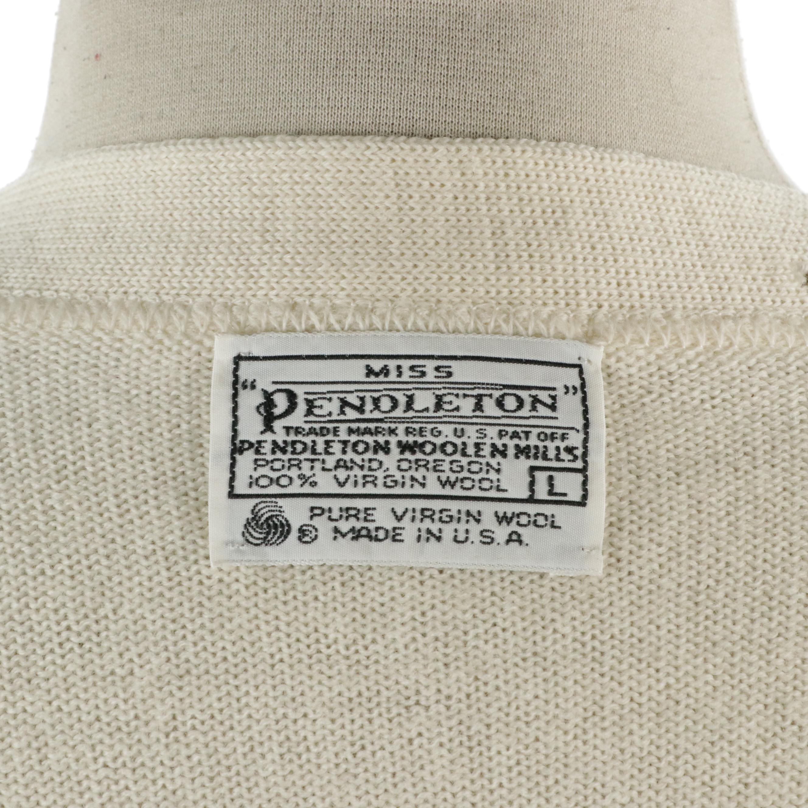 Miss Pendleton Embellished Sweater and Maud Hundley "Needle Painted" Bag