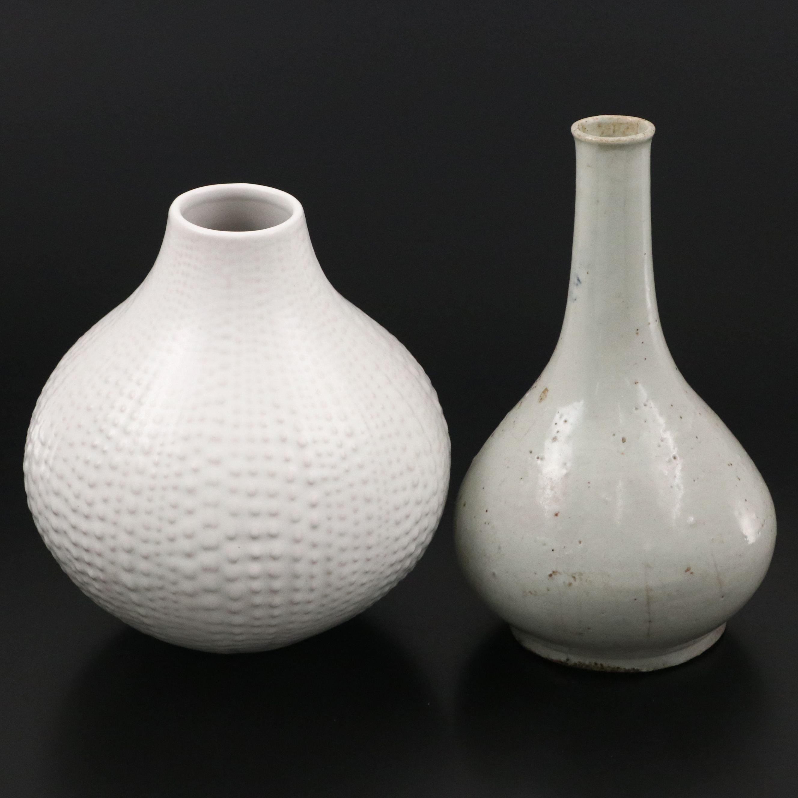 Jonathan Adler Pottery Dotted Ceramic Vase with Stoneware Bottle Vase