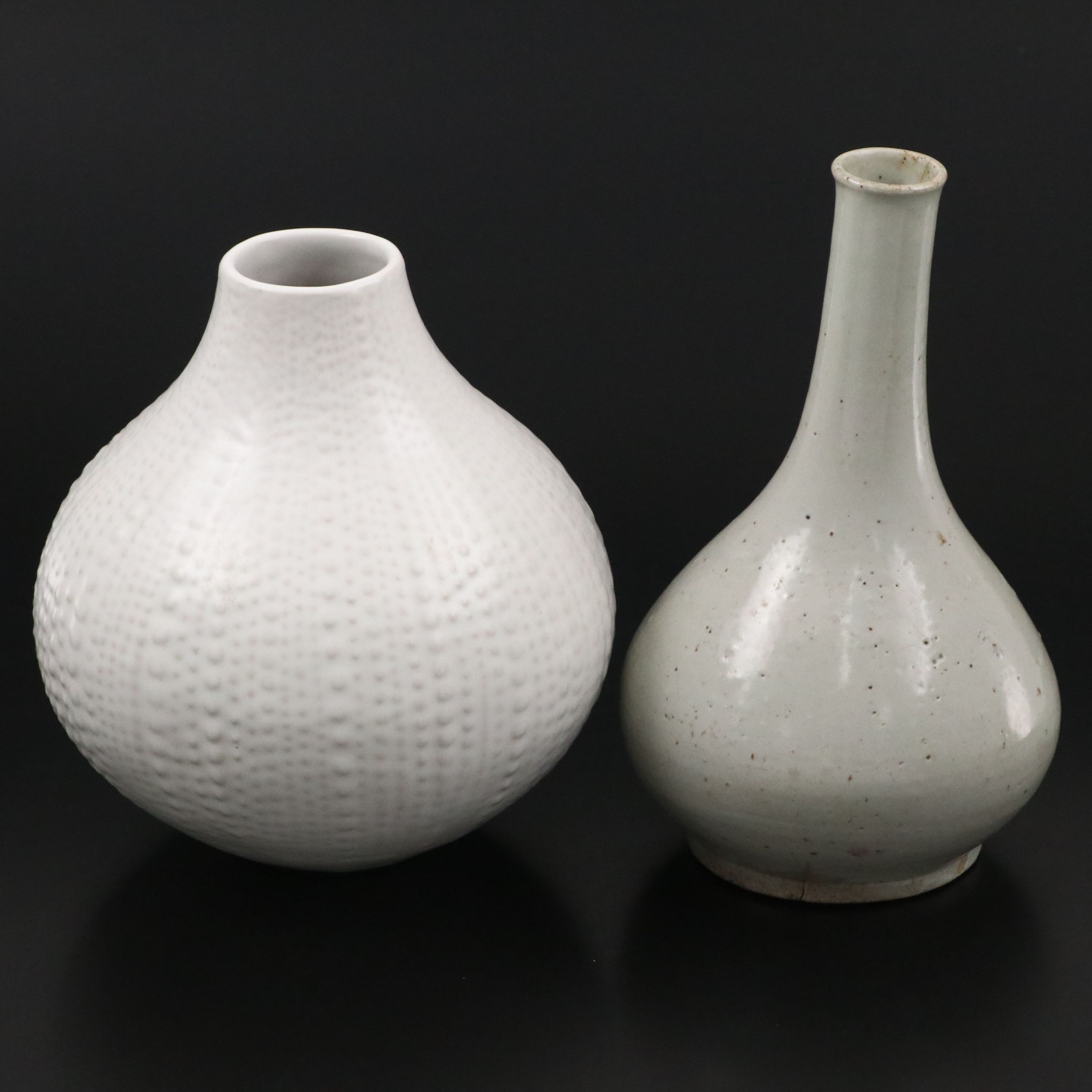 Jonathan Adler Pottery Dotted Ceramic Vase with Stoneware Bottle Vase