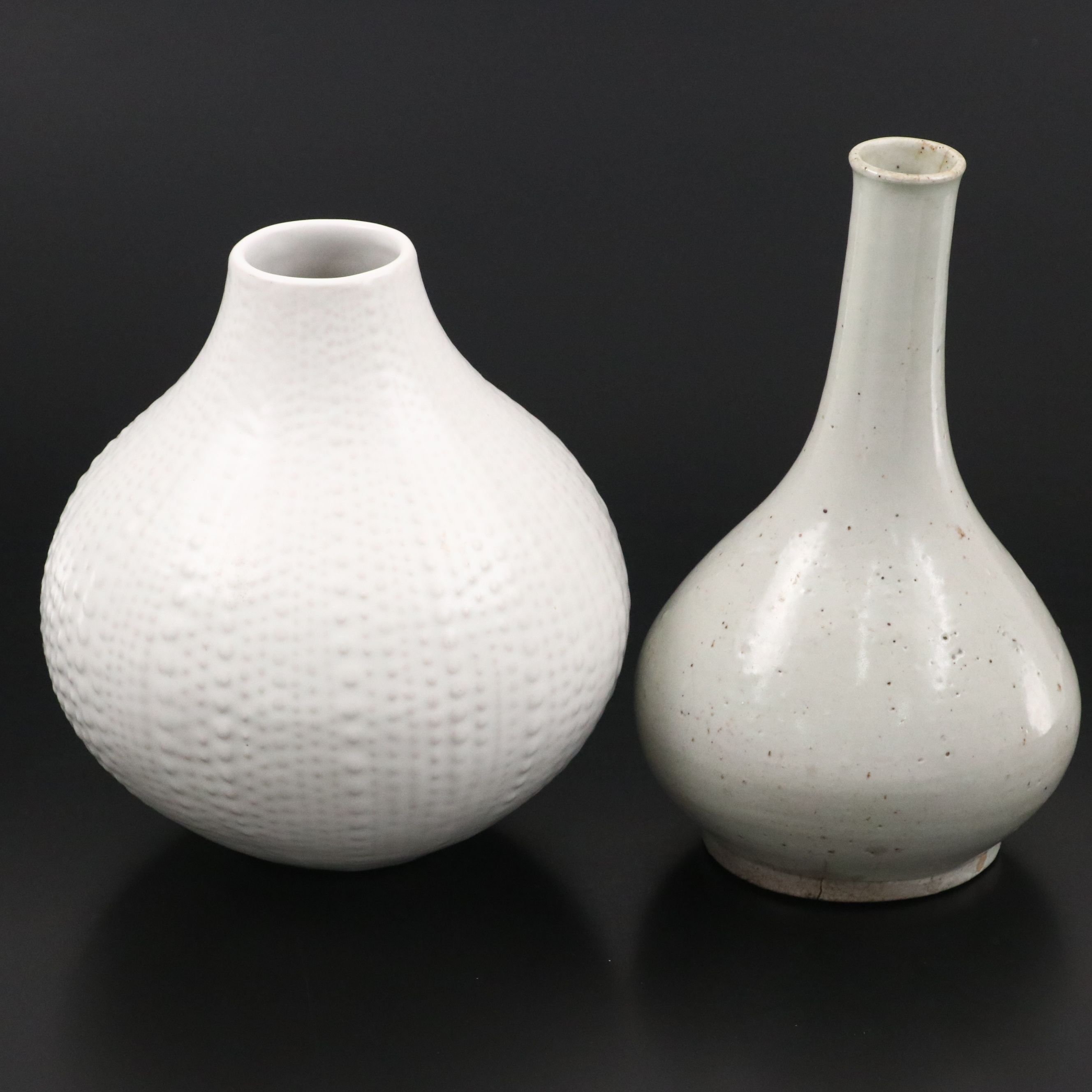 Jonathan Adler Pottery Dotted Ceramic Vase with Stoneware Bottle Vase