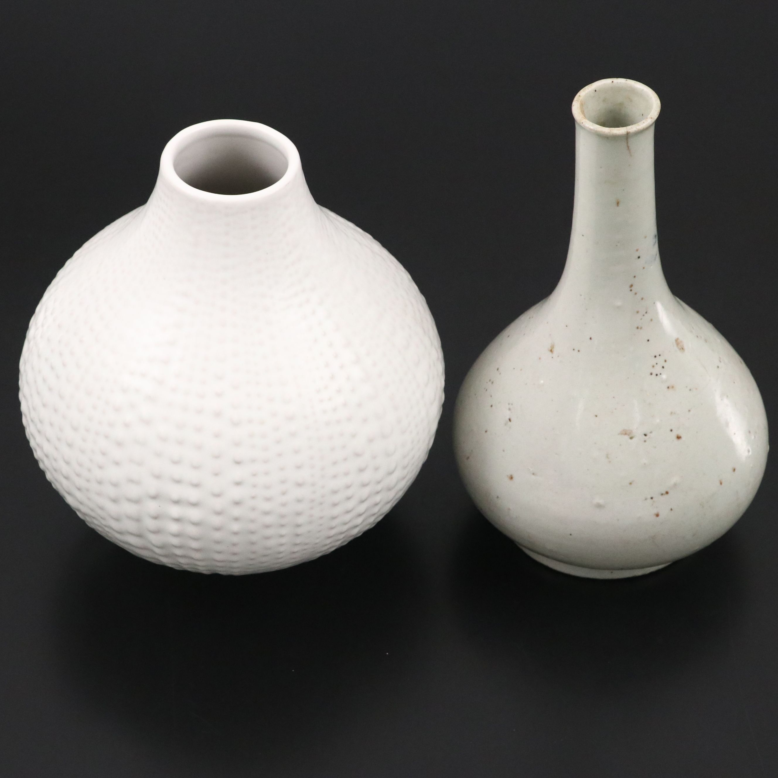 Jonathan Adler Pottery Dotted Ceramic Vase with Stoneware Bottle Vase