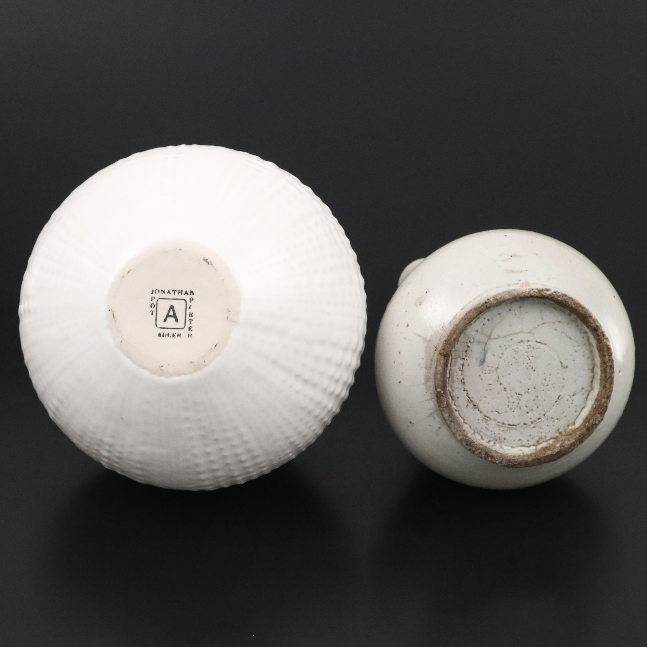 Jonathan Adler Pottery Dotted Ceramic Vase with Stoneware Bottle Vase