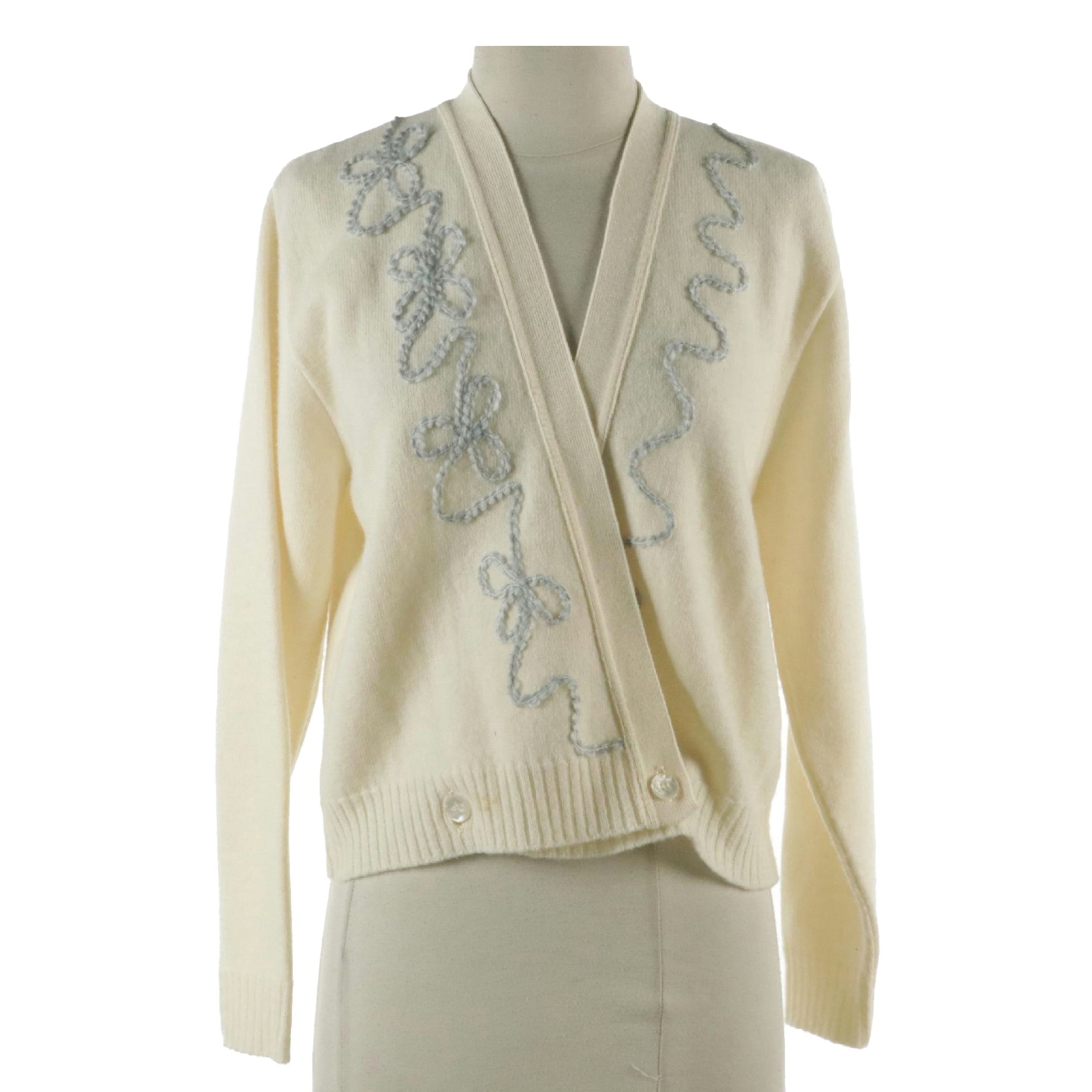 Miss Pendleton Embellished Sweater and Maud Hundley "Needle Painted" Bag