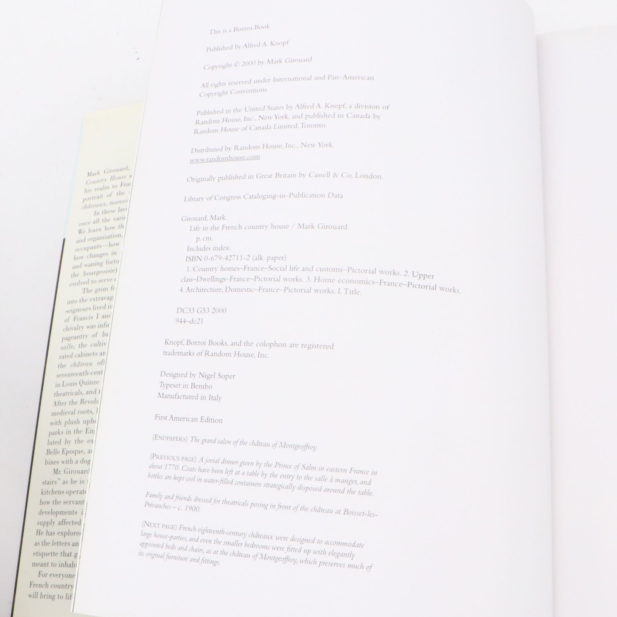 "Life in the French Country House" with Interior Design and Art Books