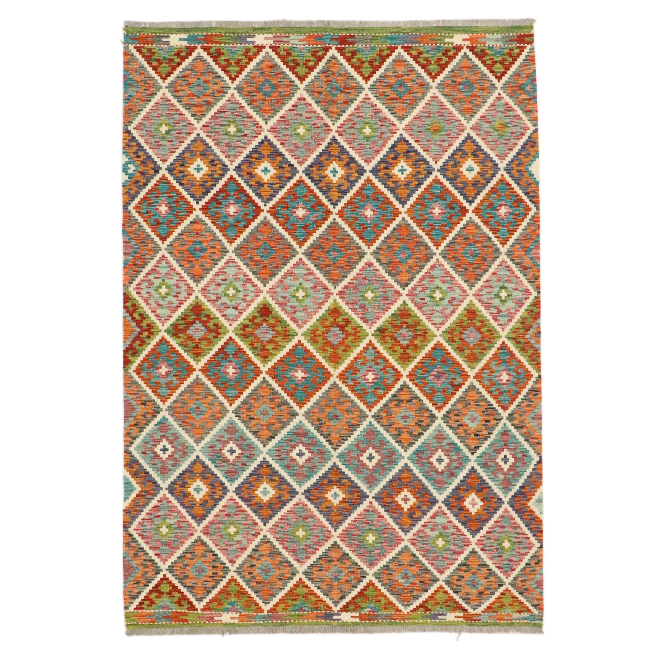 5'7 x 8'4 Handwoven Turkish Kilim Area Rug