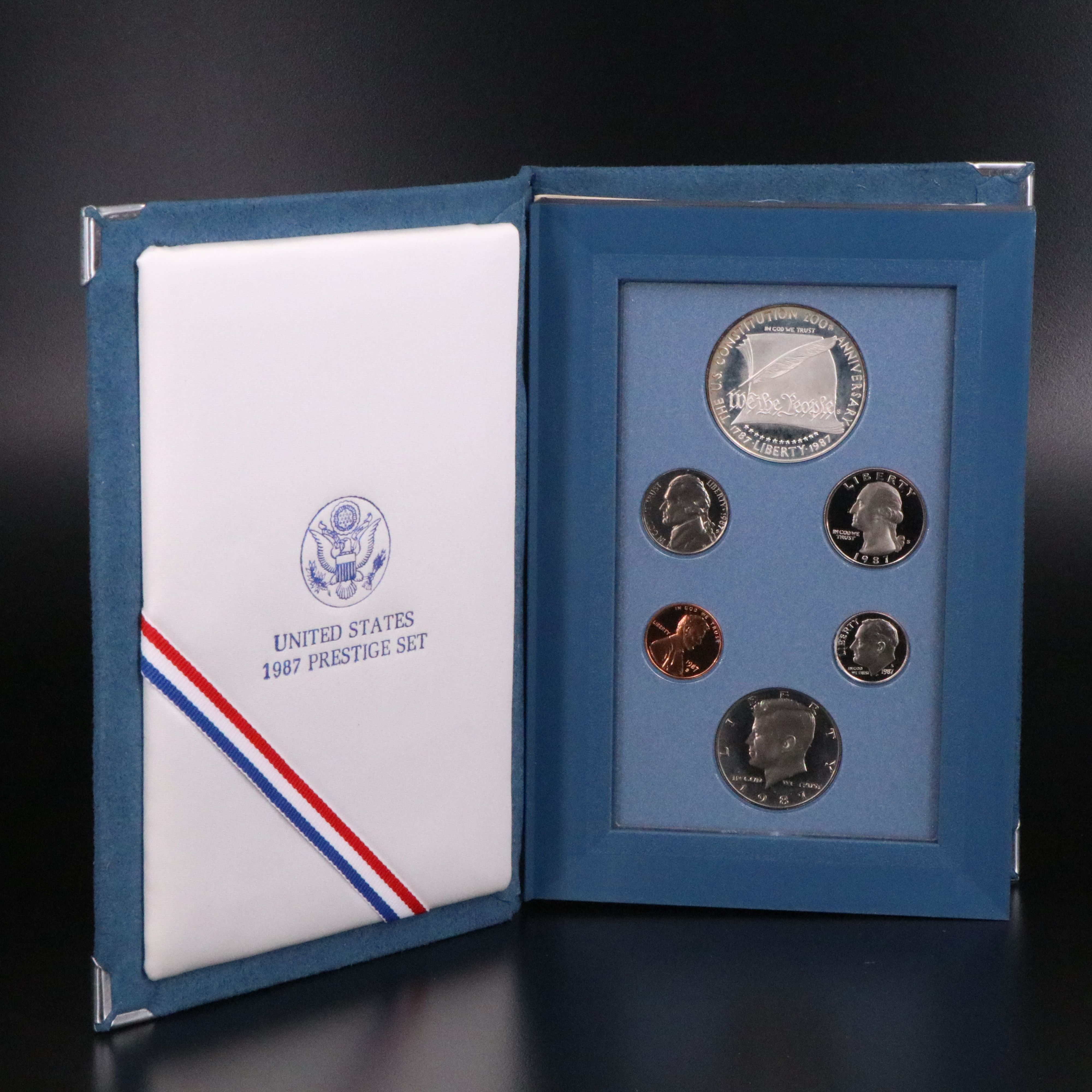 Three U.S. Prestige Proof Sets 1984, 1986, and 1987