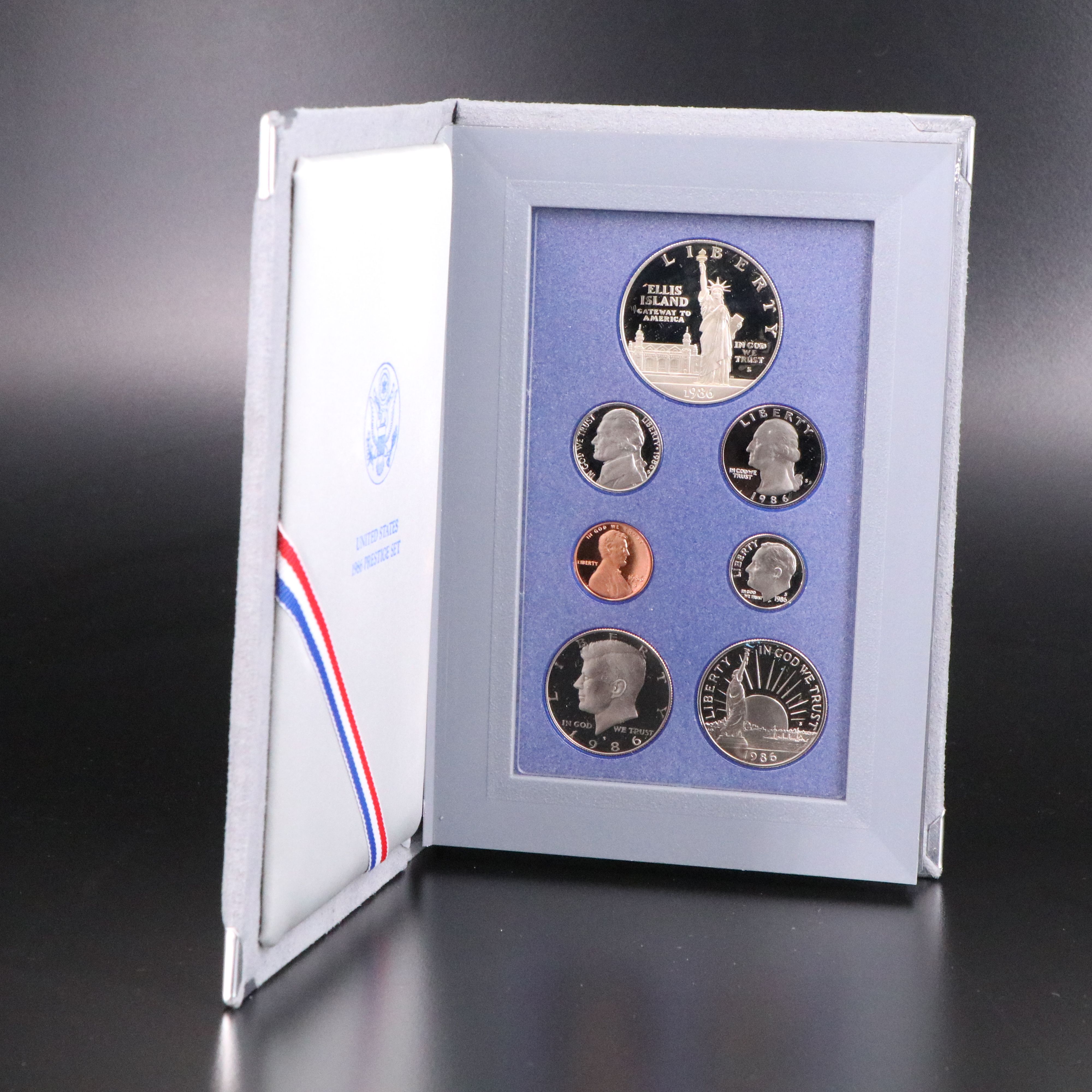 Three U.S. Prestige Proof Sets 1984, 1986, and 1987