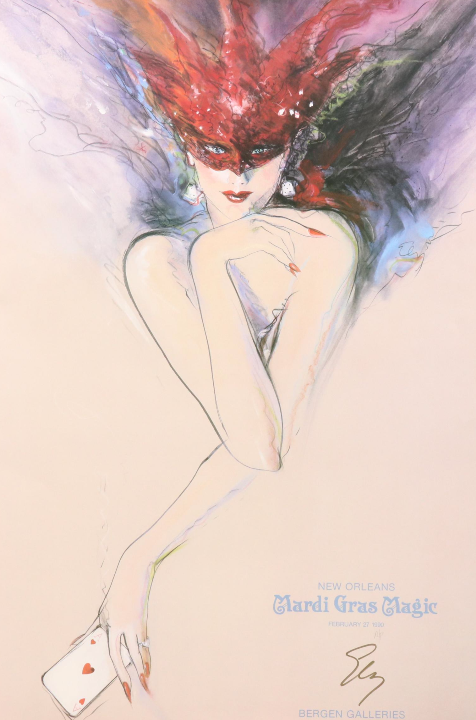 Richard Ely New Orleans Mardi Gras Offset Lithograph Posters, 1989-1991