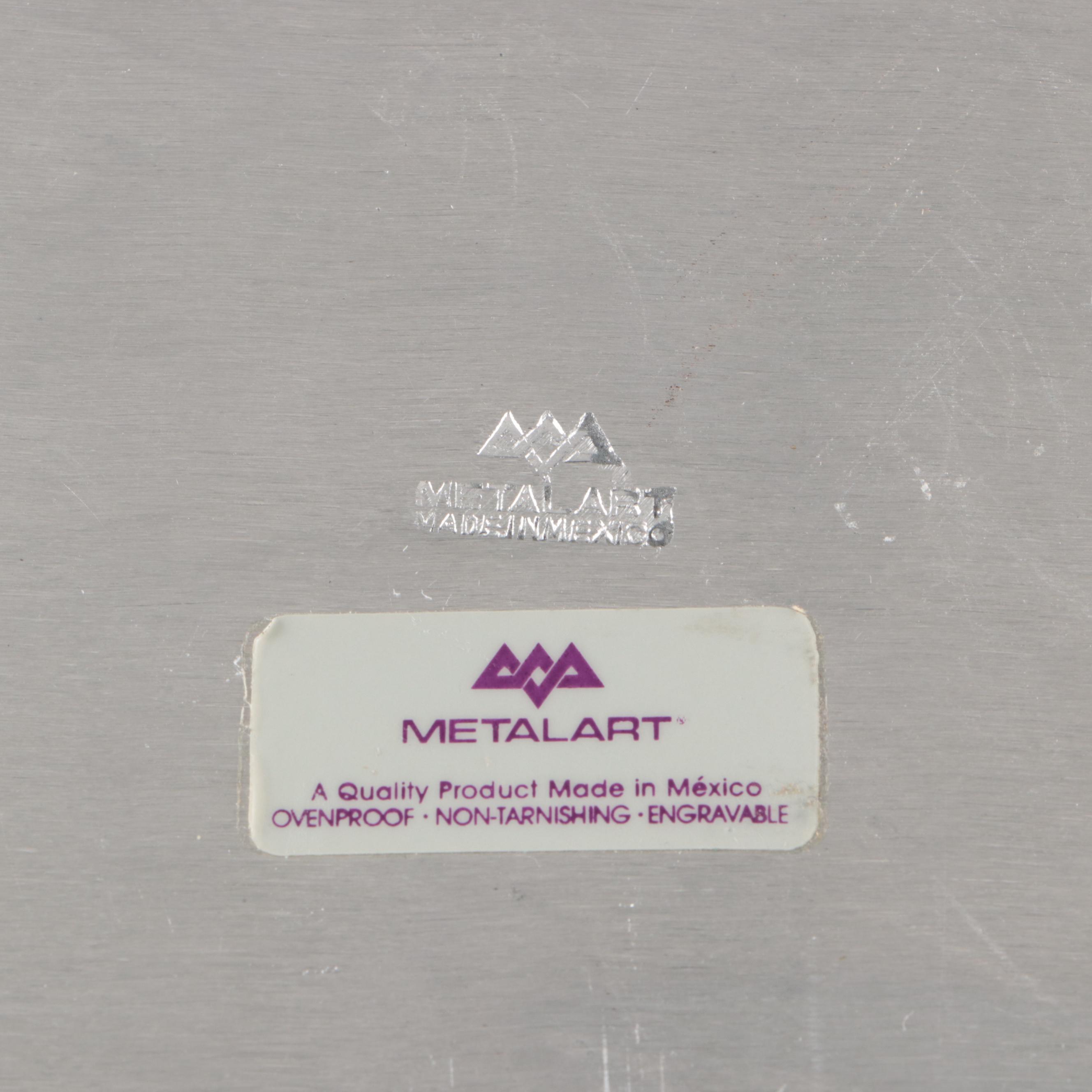 Metalart Metal Serving Platters with Pincer Shaped Lobster Crackers