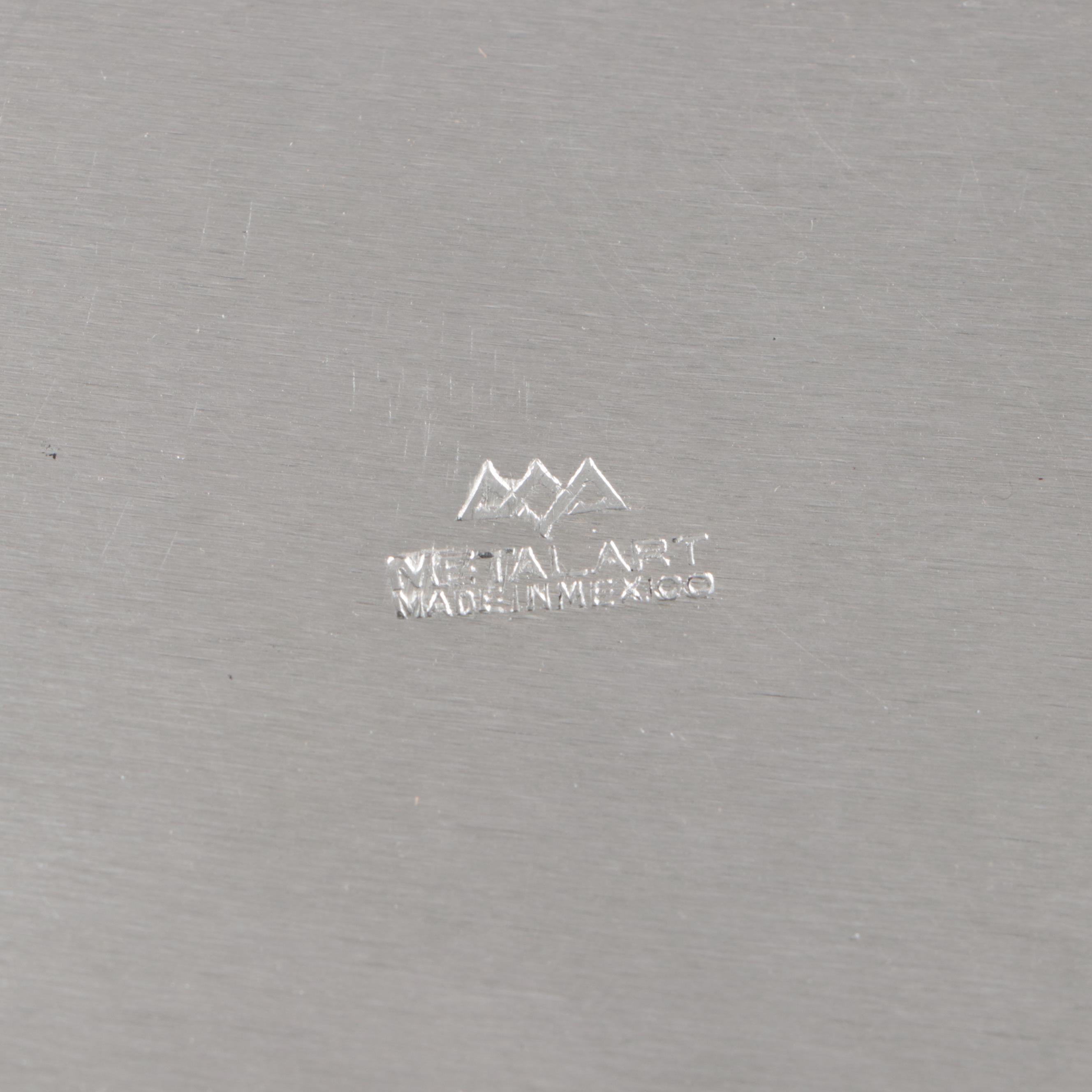 Metalart Metal Serving Platters with Pincer Shaped Lobster Crackers